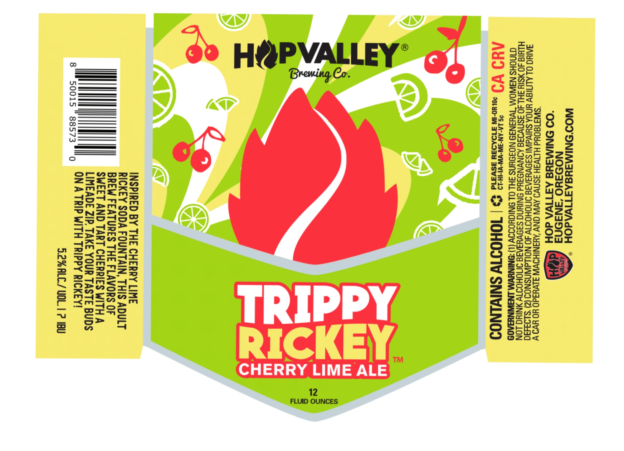 Trippy Rickey by Hop Valley Brewing Co. - beer label