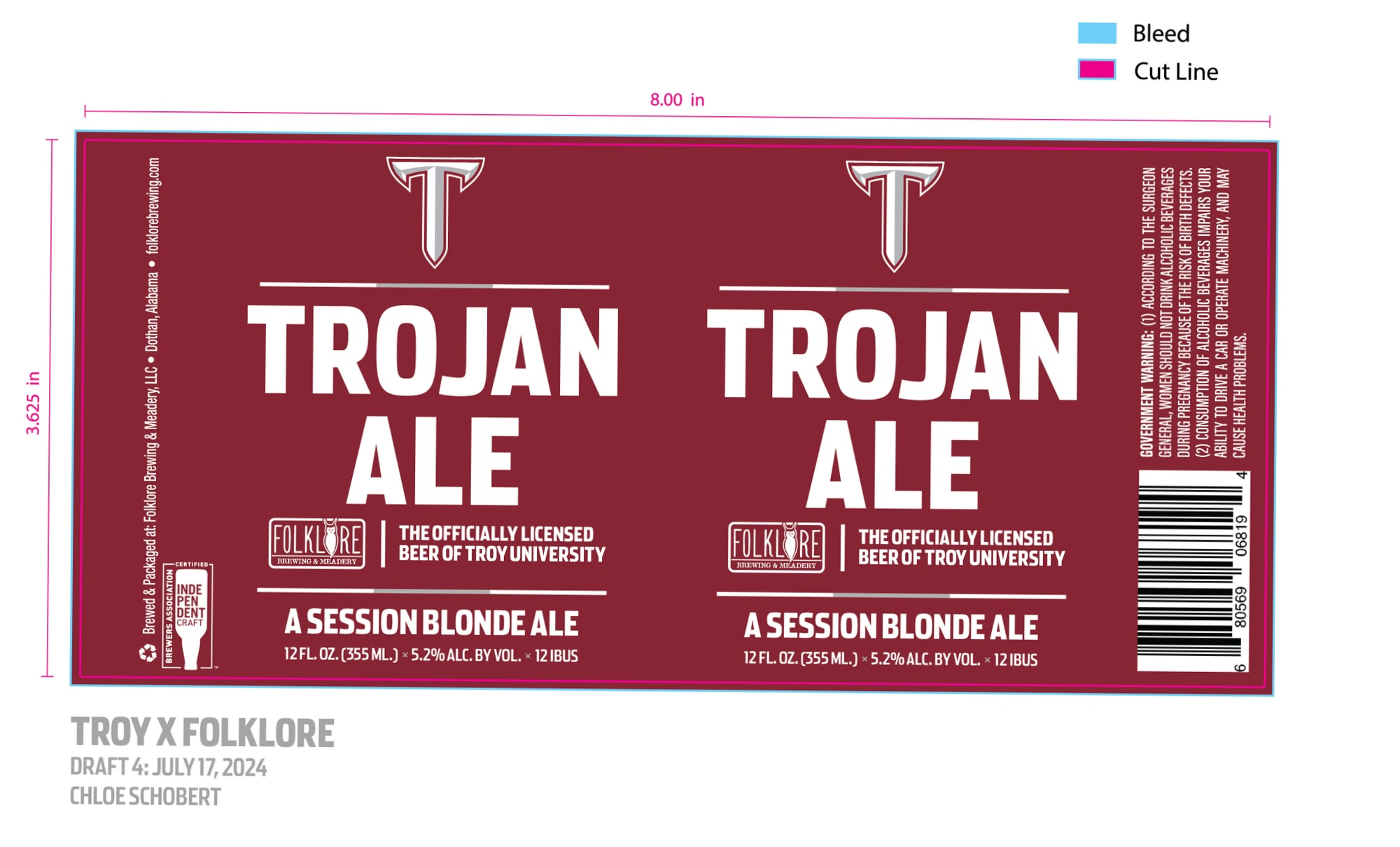 Trojan Ale by Folklore Brewing & Meadery - beer label
