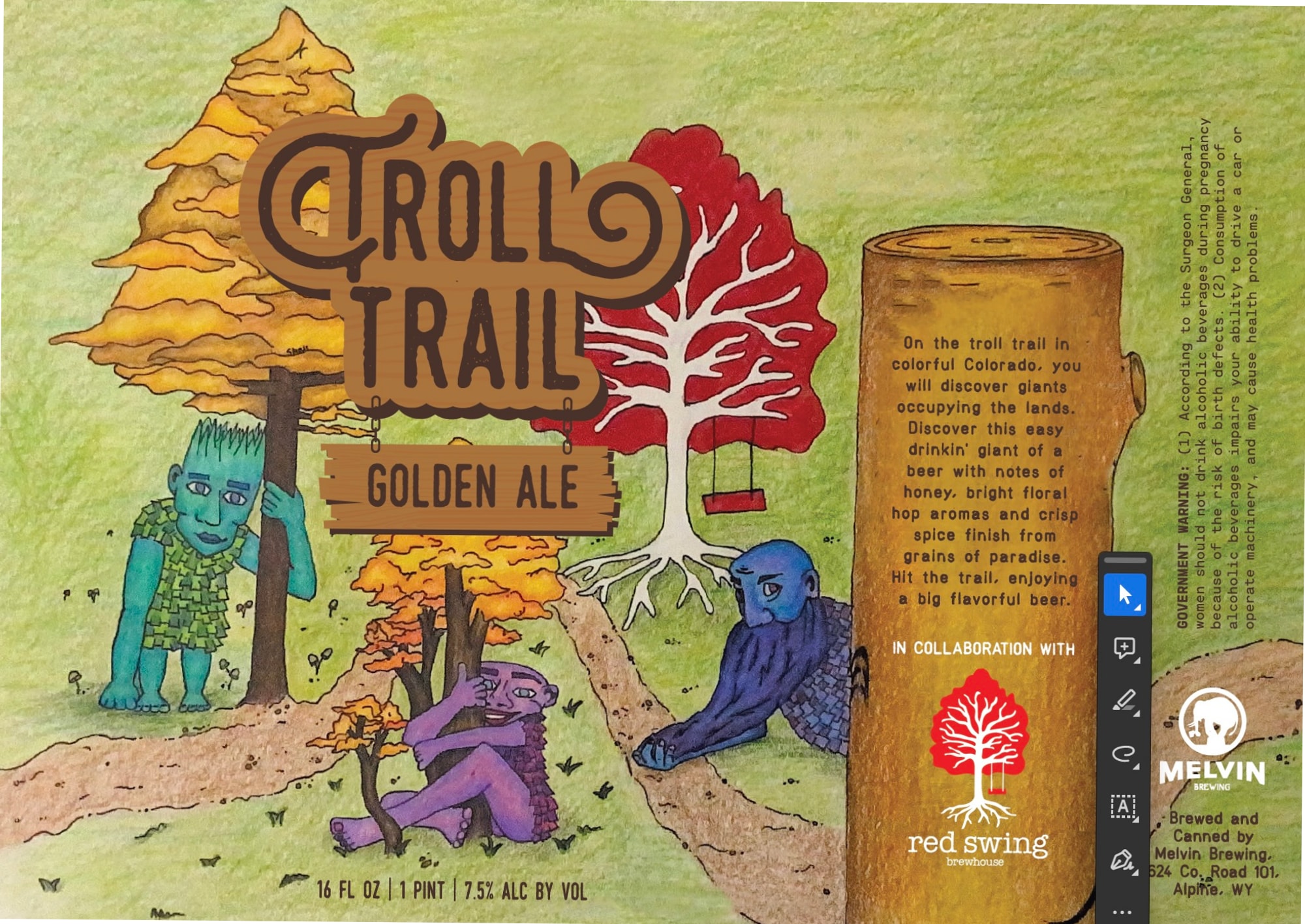 Troll Trail Golden Ale by Melvin Brewing / Red Swing BrewHouse - beer label