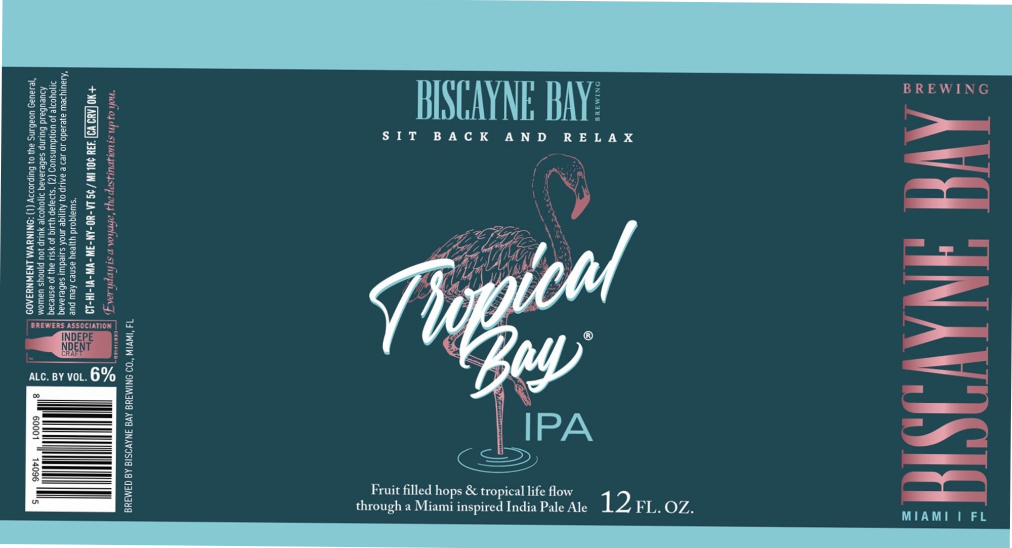 Tropical Bay IPA by Biscayne Bay Brewing - beer label