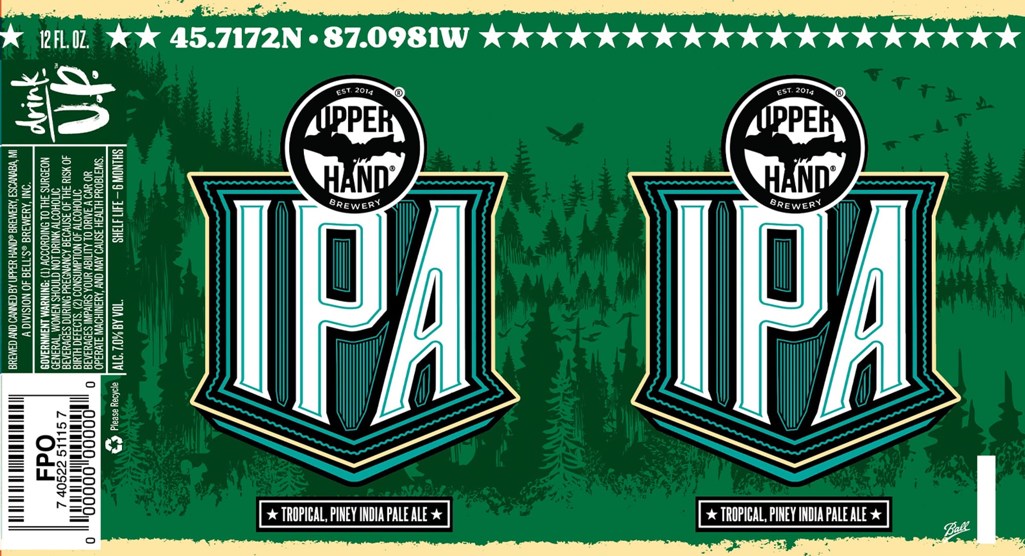Tropical IPA by Upper Hand Brewery - beer label