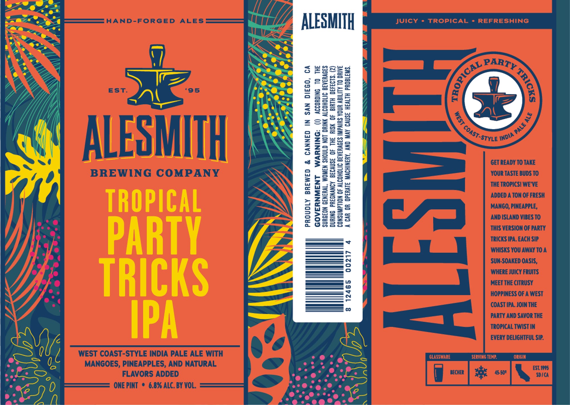 Tropical Party Tricks IPA by Alesmith Brewing Company - beer label