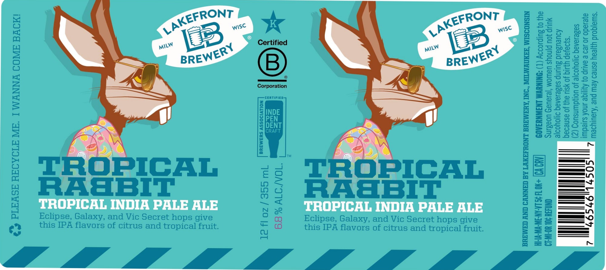 Tropical Rabbit by Lakefront Brewery - beer label
