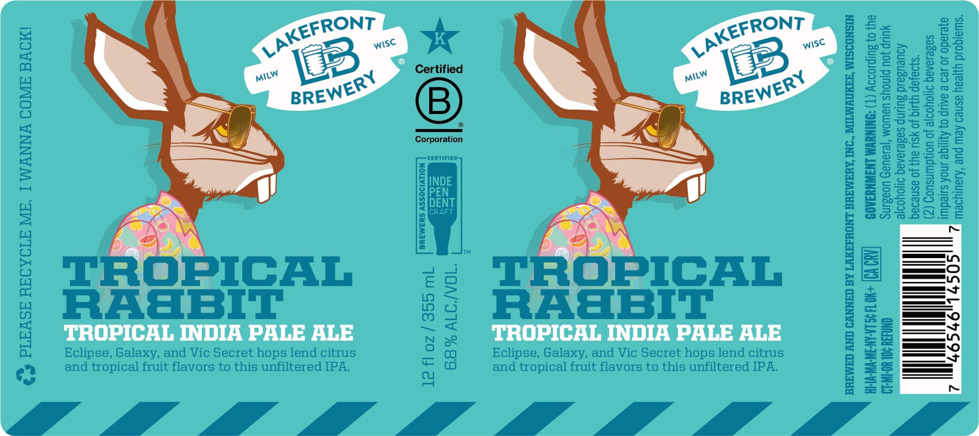 Tropical Rabbit by Lakefront Brewery - beer label