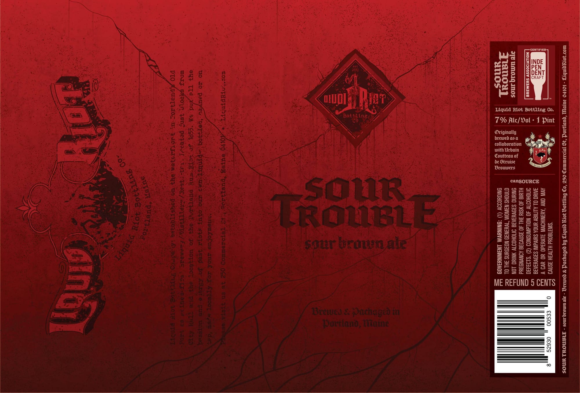 Sour Trouble by Trouble Brewing Company - beer label
