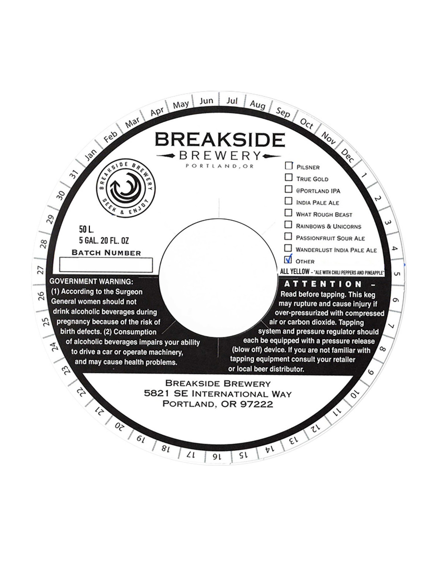 True Gold by Breakside Brewery - beer label