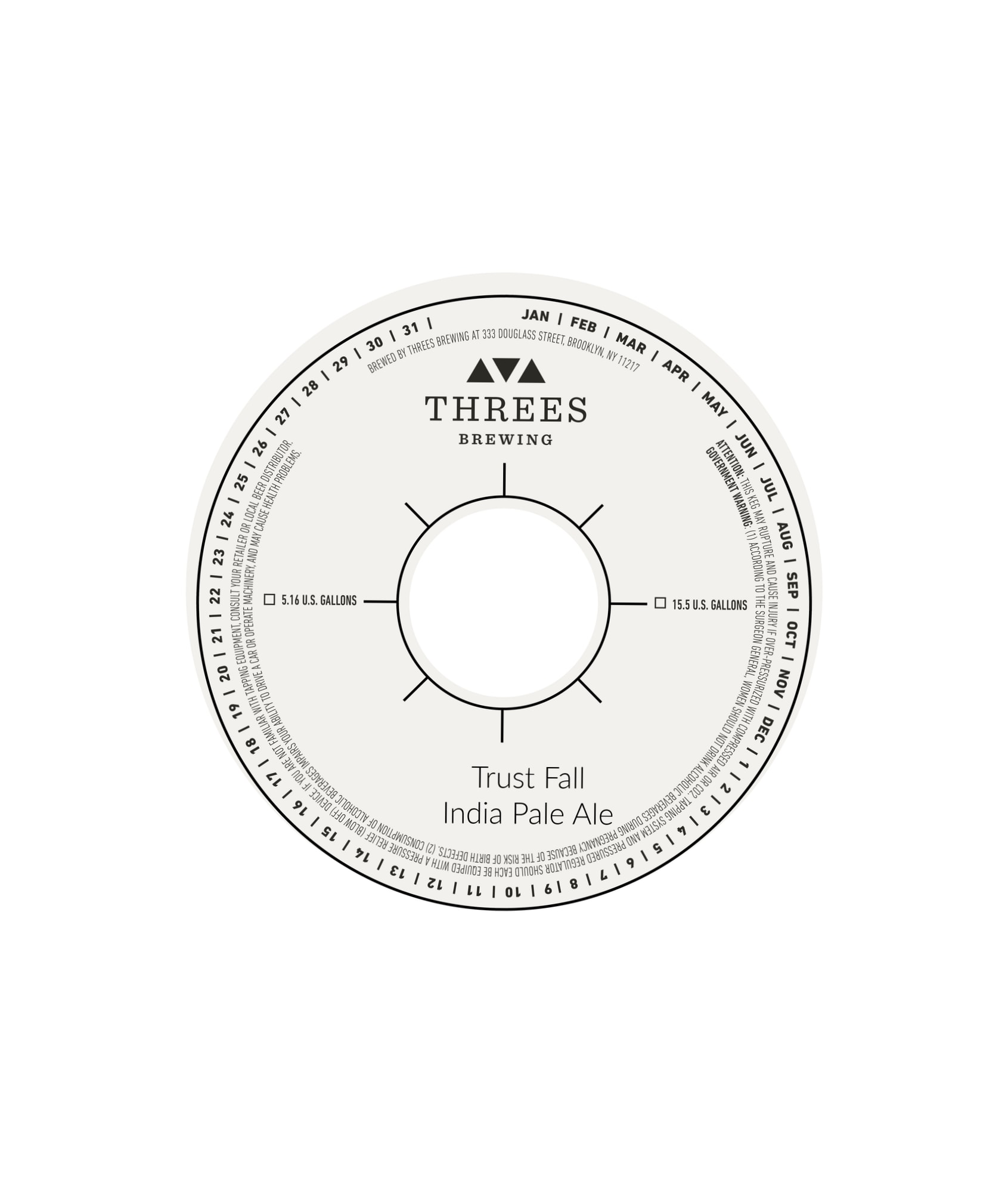 Trust Fall by Threes Brewing - beer label
