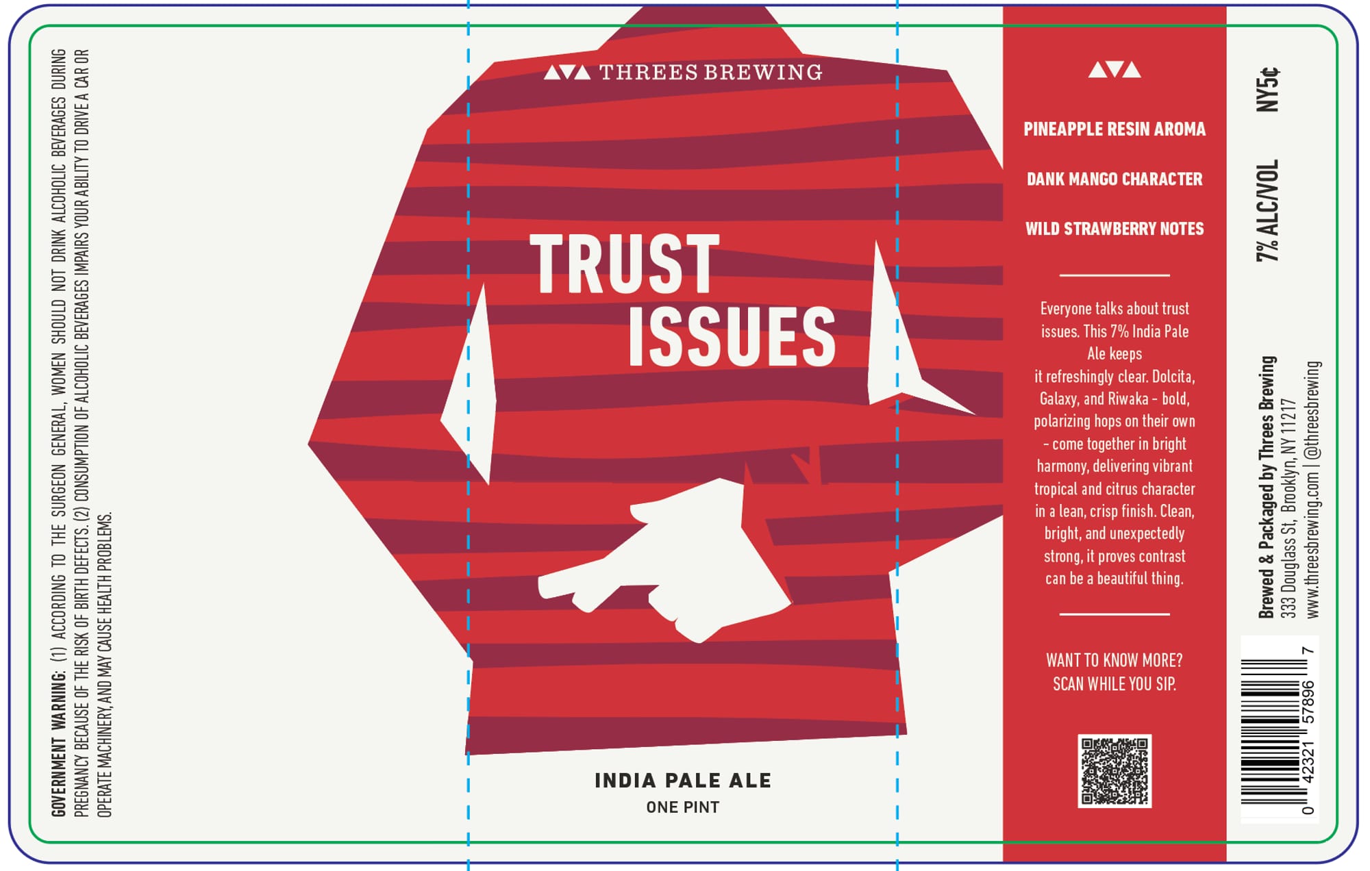 Trust Issues by Three Brewing - beer label