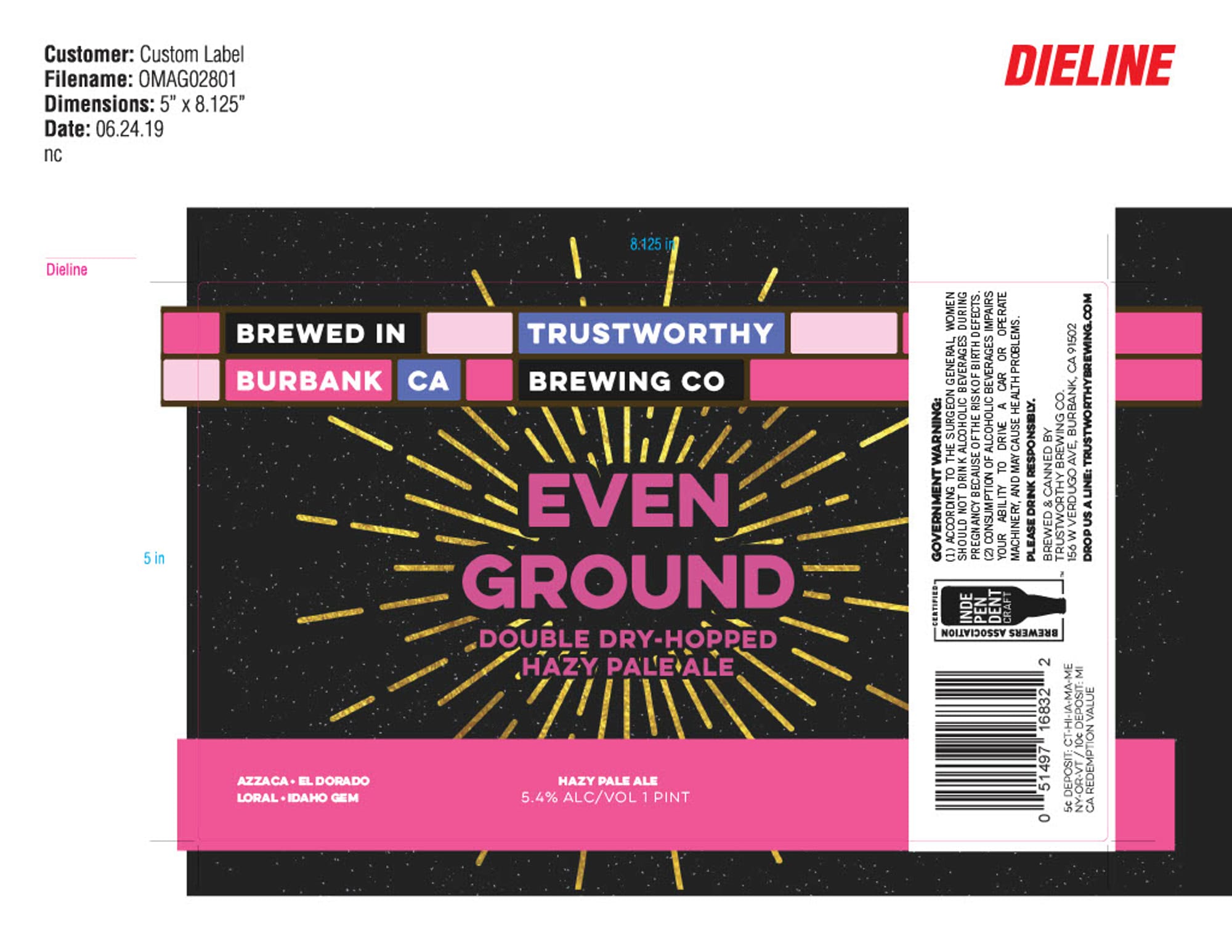 Even Ground by Trustworthy Brewing Co - beer label