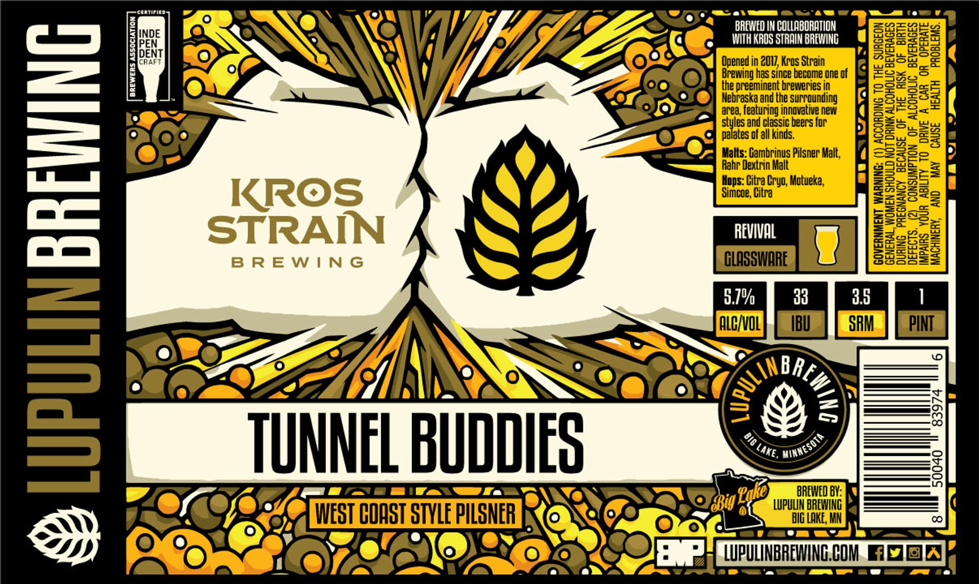 Tunnel Buddies by Big Lake Brewing - beer label