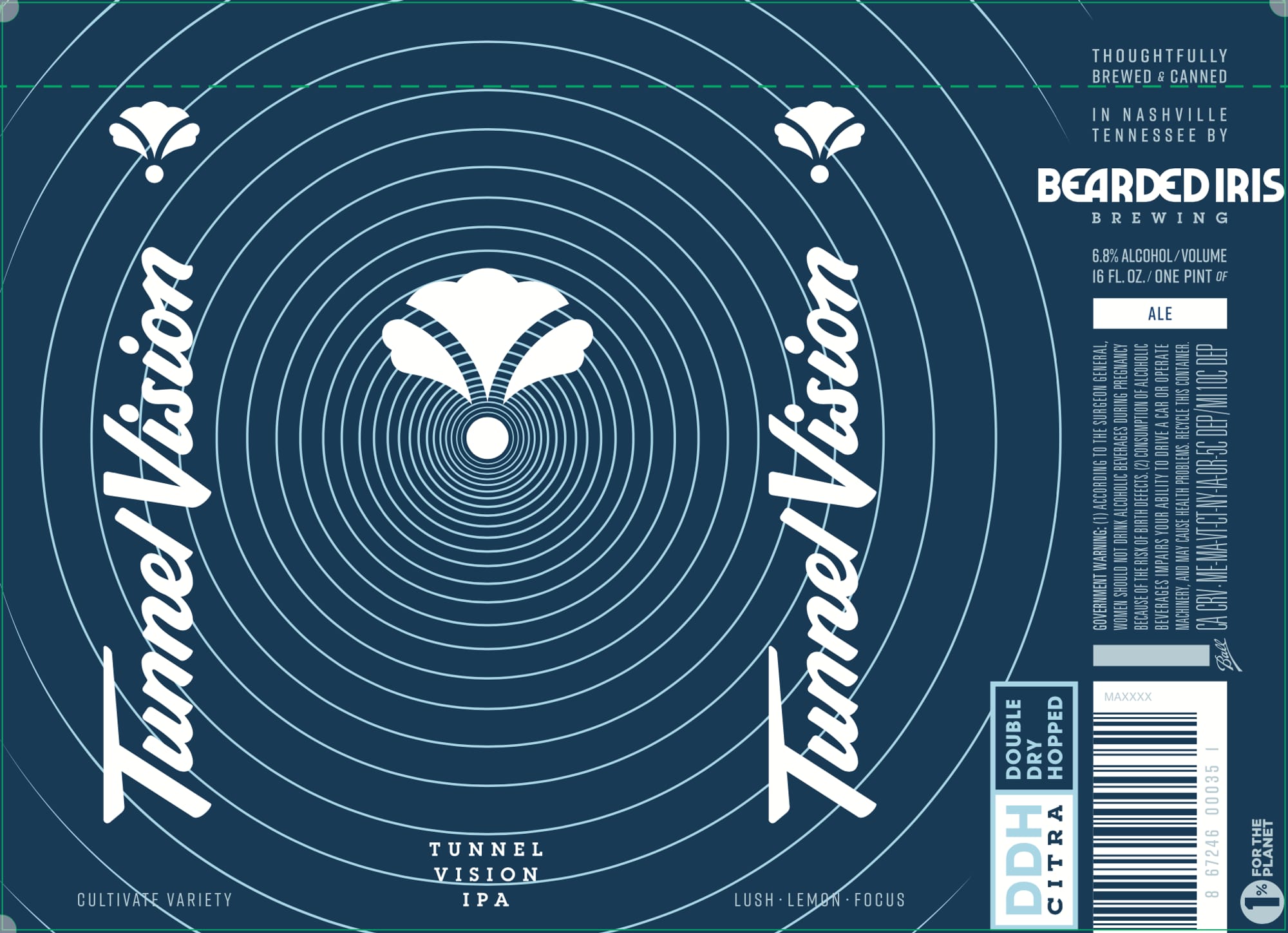 Tunnel Vision by Bearded Iris Brewing - beer label