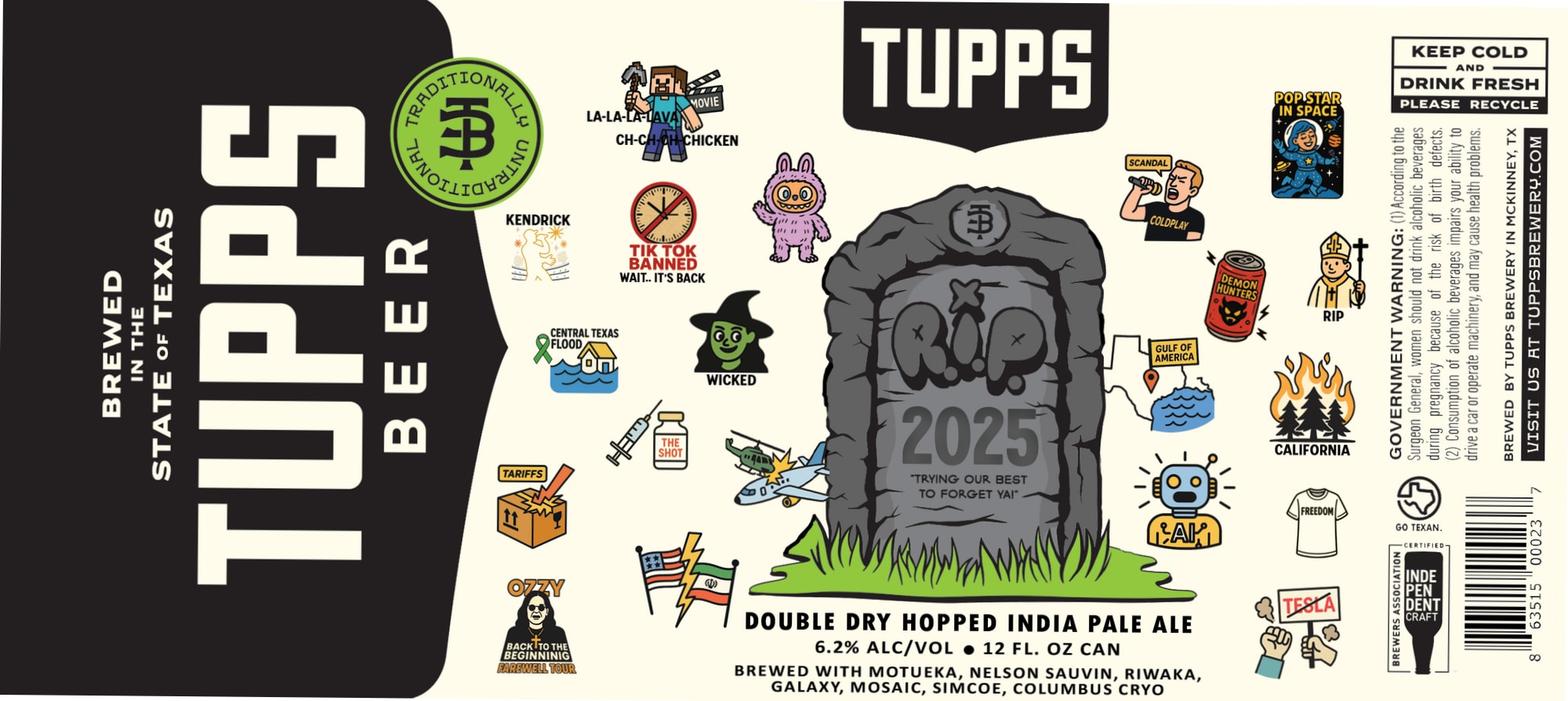 Tupps Popstar in Space by Tupps Brewery - beer label
