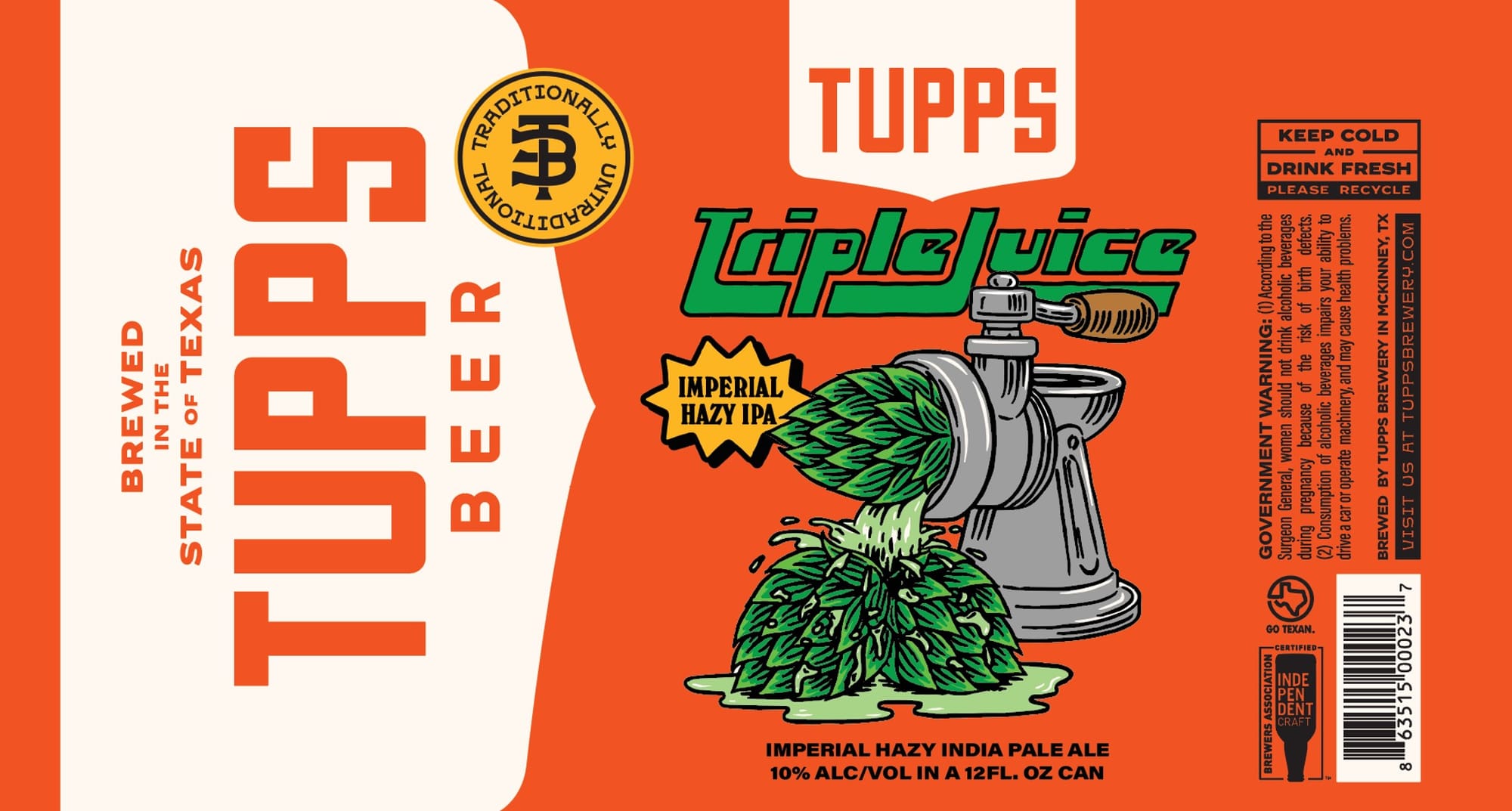 TripleJuice by Tupps Brewery - beer label