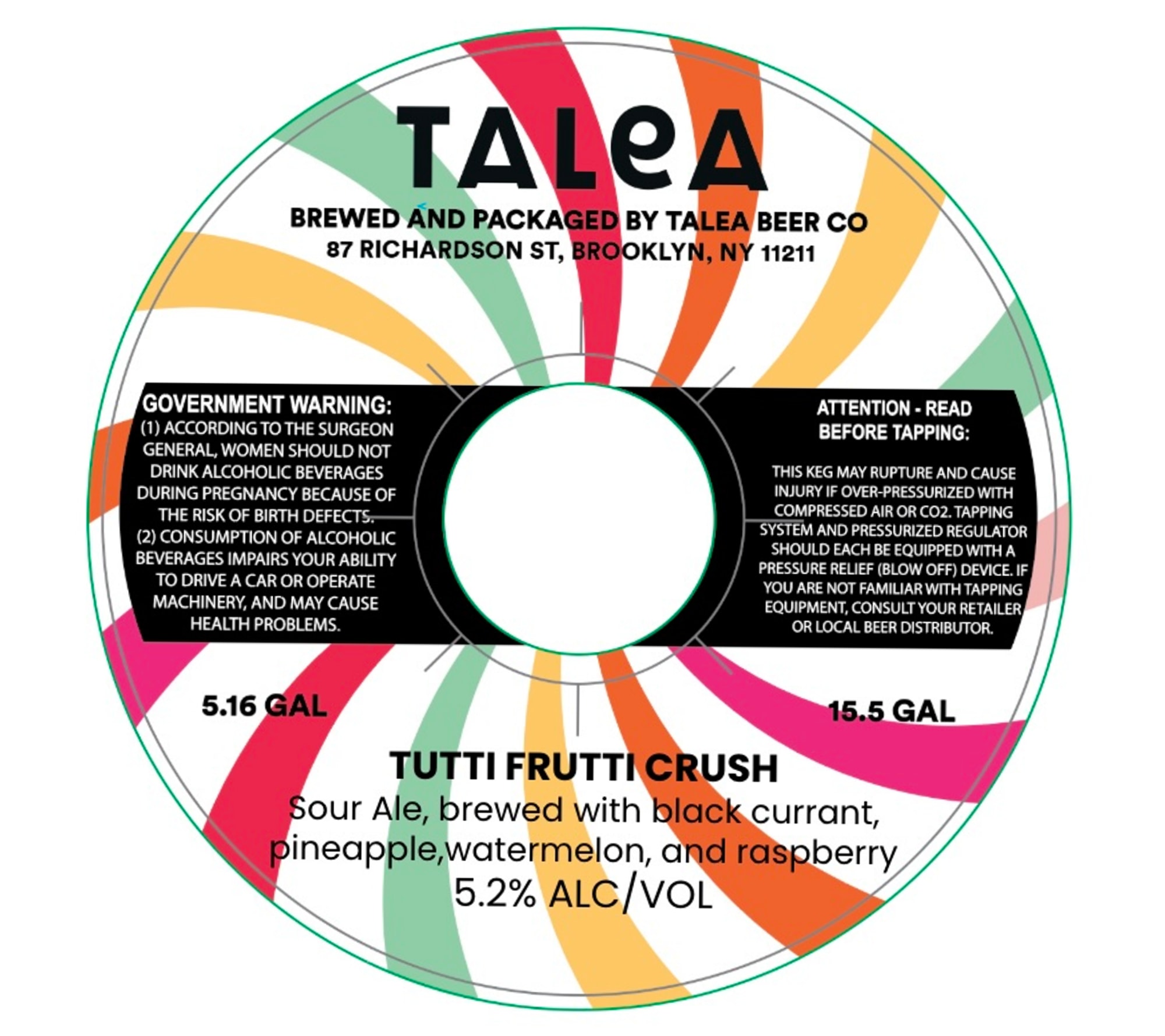 Tutti Frutti Crush by Talea Beer Co. - beer label