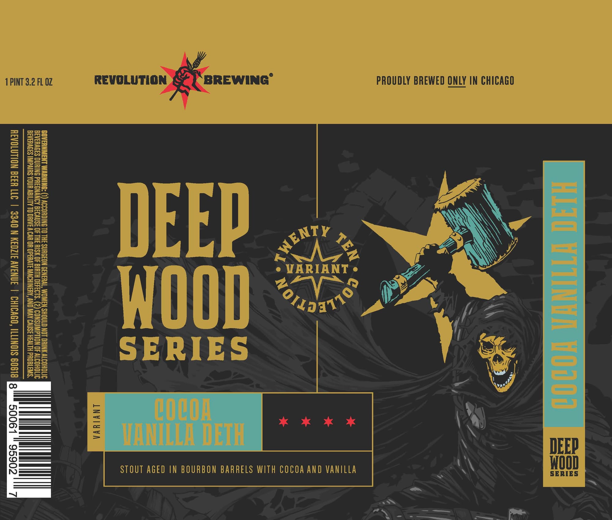 Twenty Twenty Cocoa Vanilla Deth by Revolution Brewing - beer label