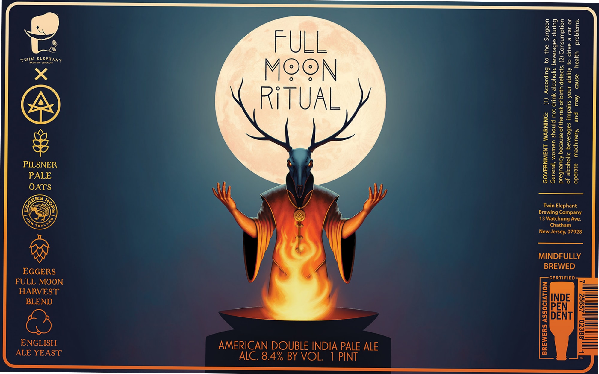 Full Moon Ritual by Twin Elephant Brewing Company - beer label