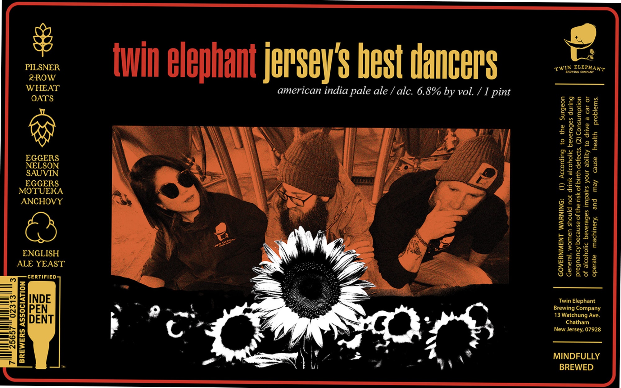 Jersey’s Best Dancers by Twin Elephant Brewing Company - beer label