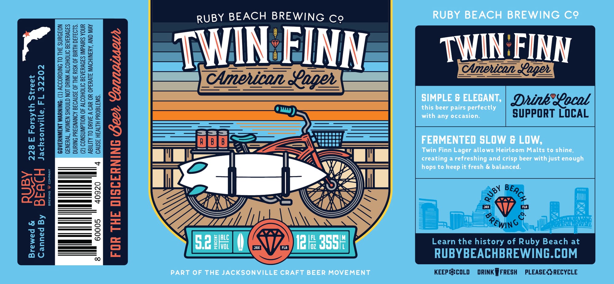 Twin Finn by Ruby Beach Brewing Co. - beer label