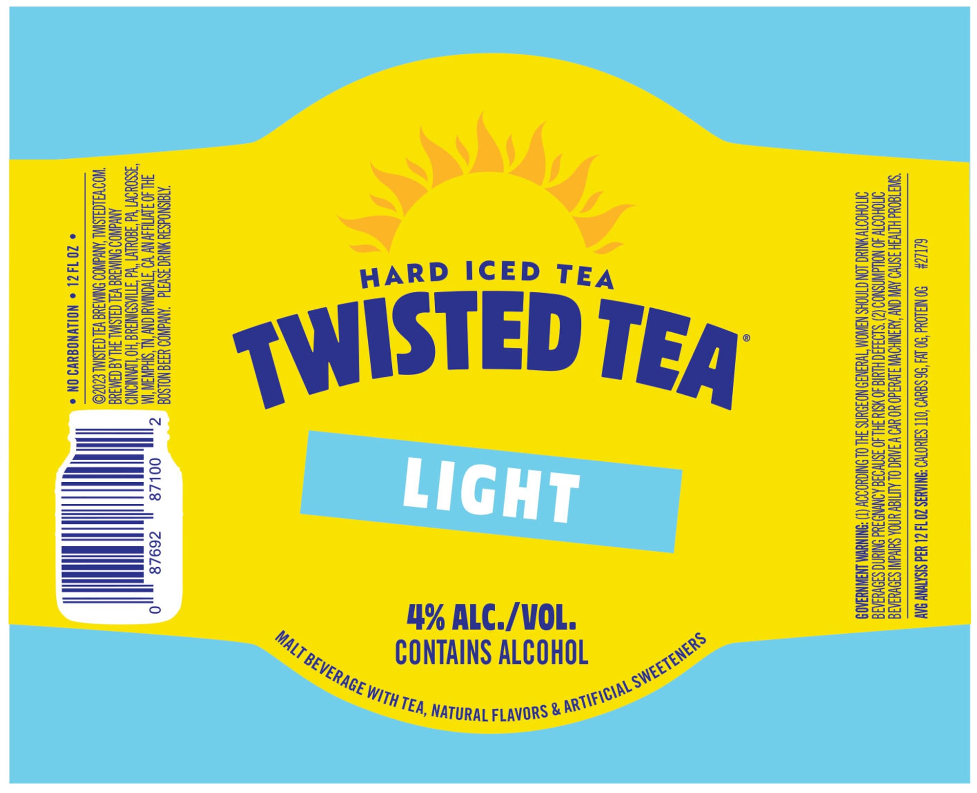 Twisted Tea Light by Boston Beer Company - beer label