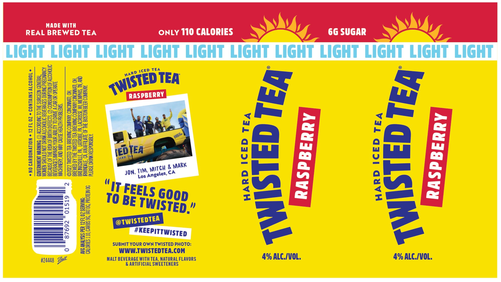 Twisted Tea Raspberry by Boston Brewing Company - beer label