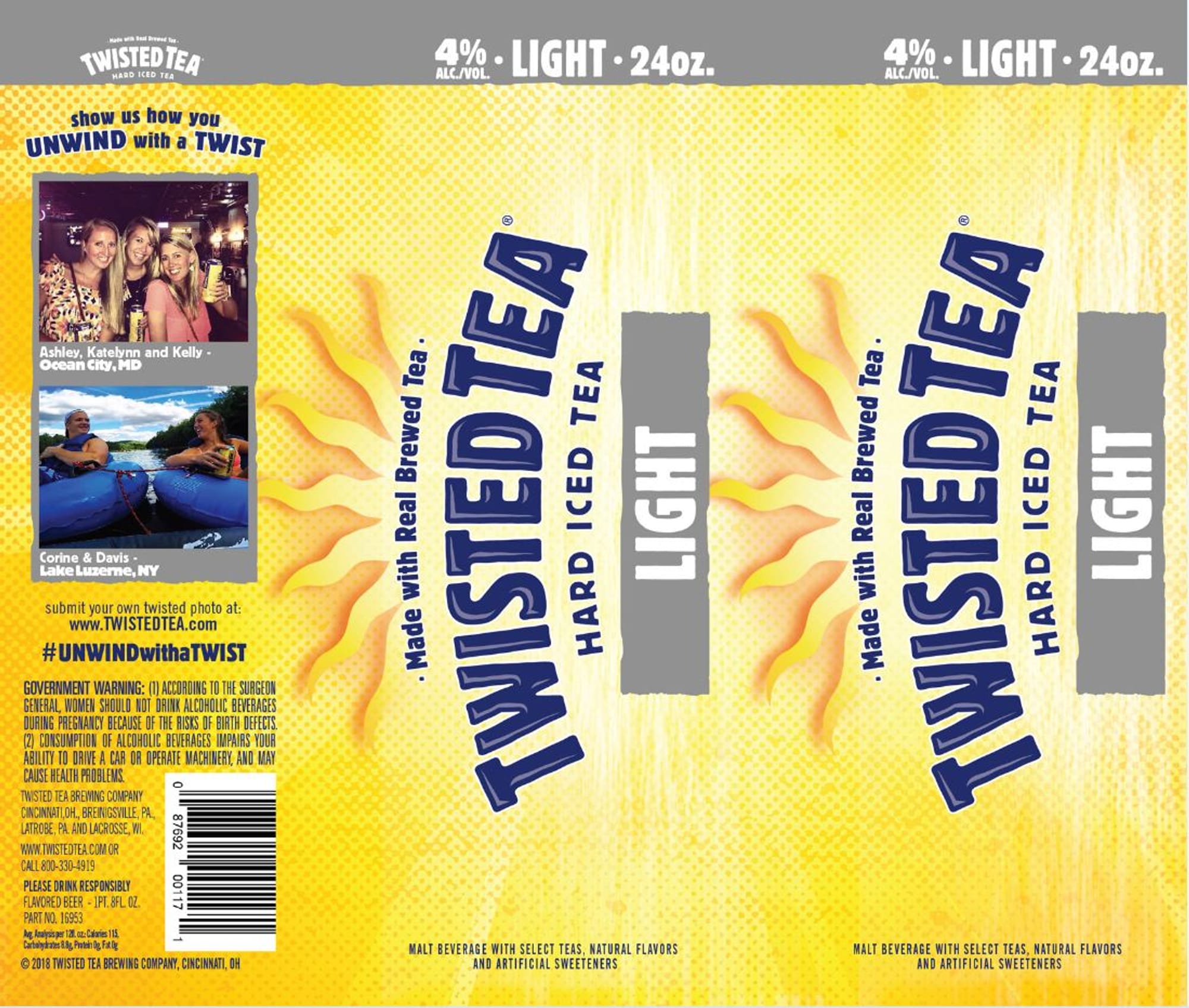 Twisted Tea Hard Iced Tea by Boston Beer Company - beer label