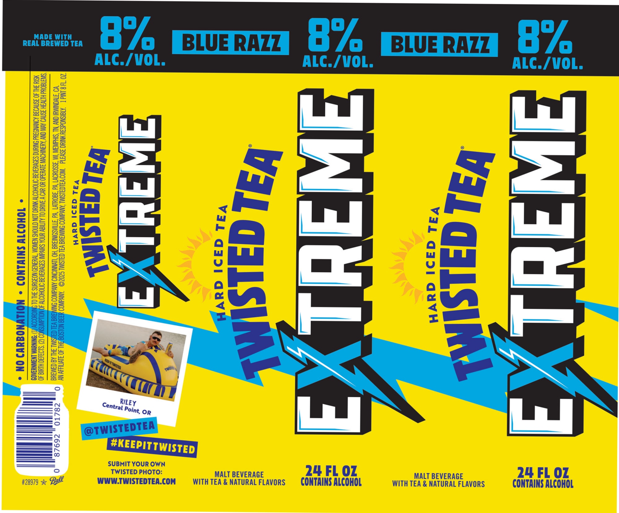 Twisted Tea Extreme Hard Iced Tea by Boston Beer Company - beer label