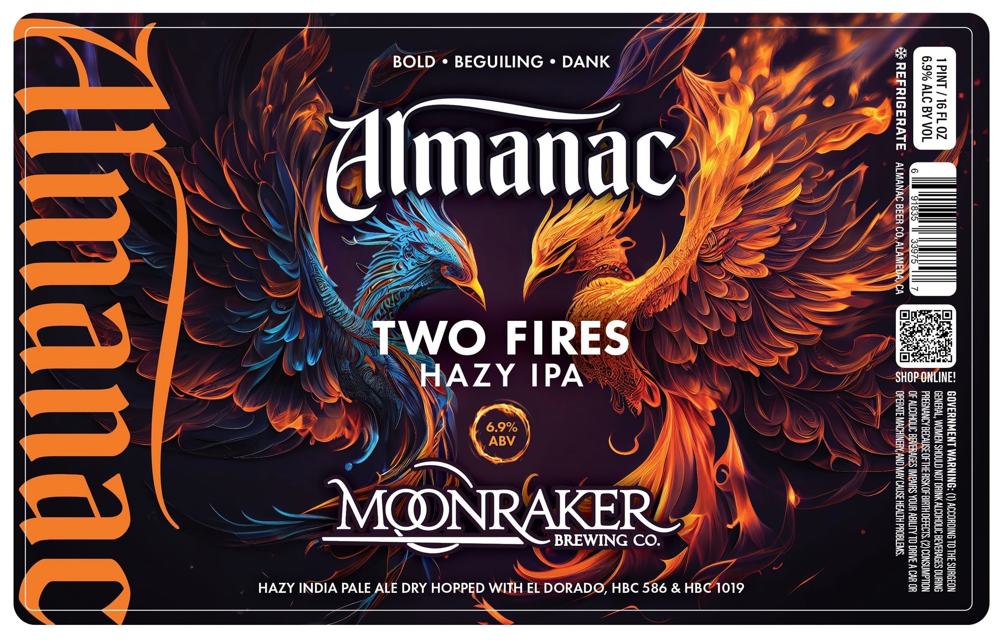 Two Fires by Almanac Beer Co. - beer label