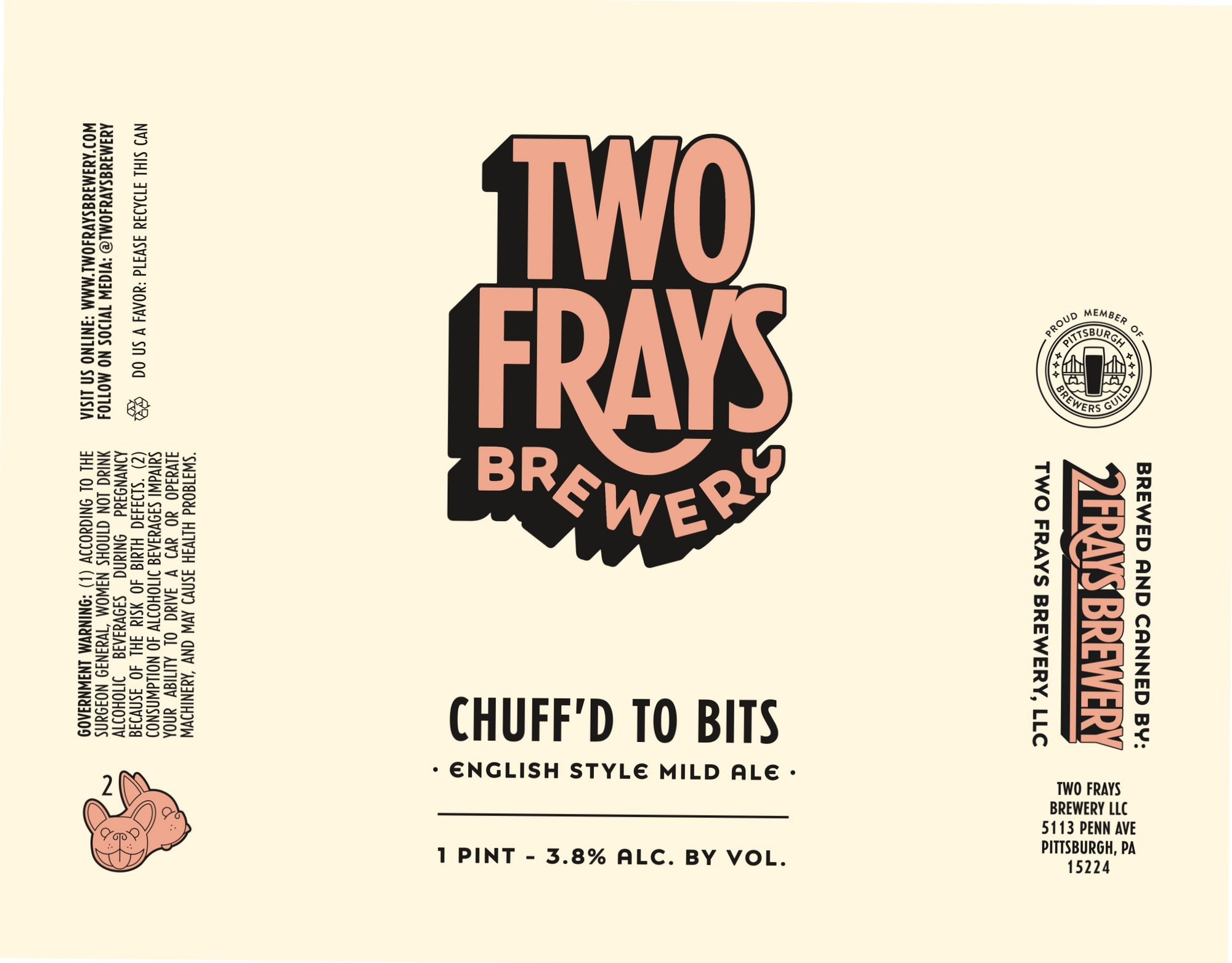 Chuff’d to Bits by Two Frays Brewery - beer label