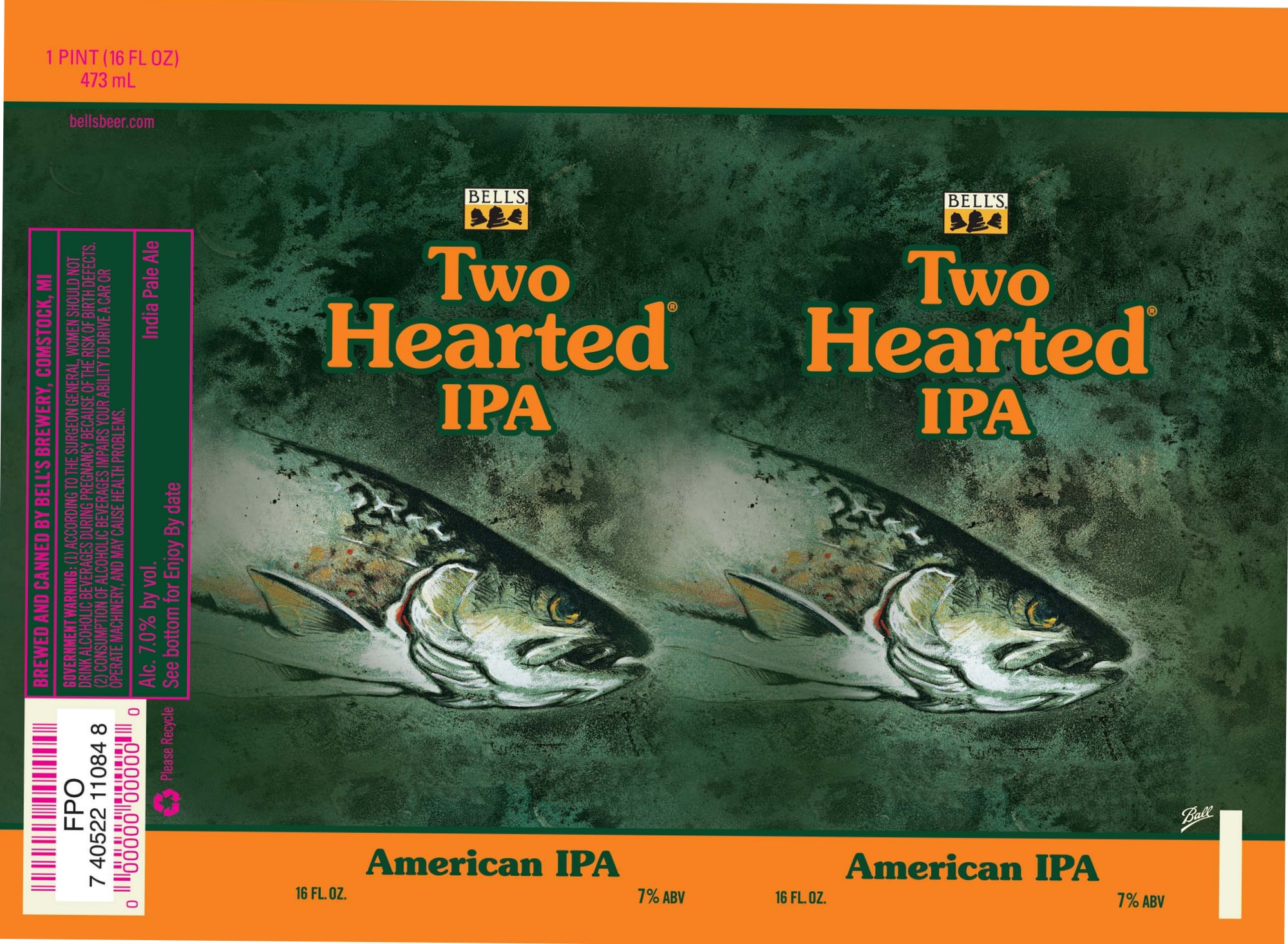 Two Hearted IPA by Bells Brewery - beer label