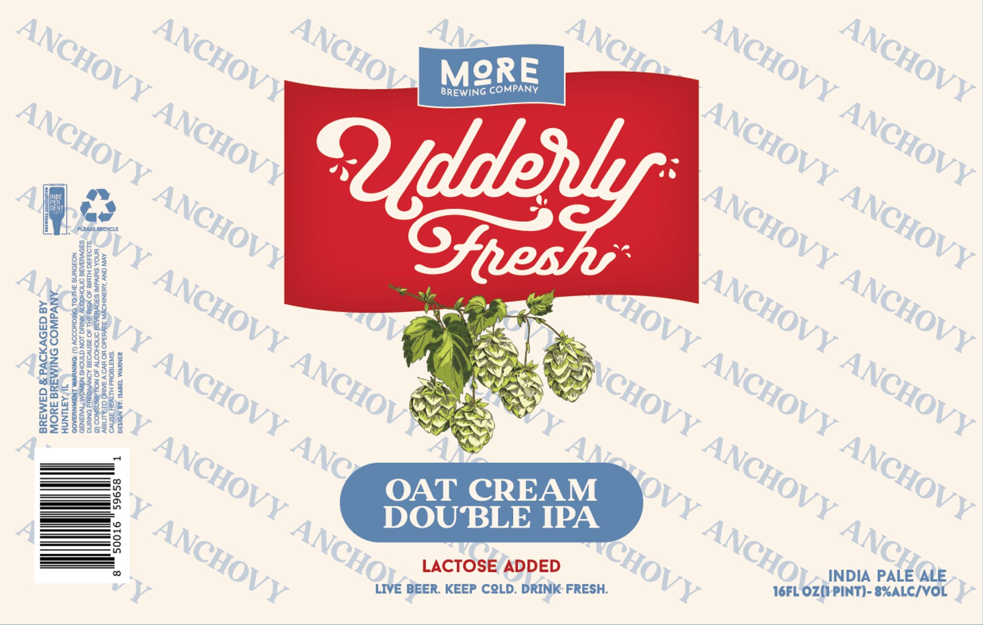 Udderly Fresh by More Brewing Company - beer label
