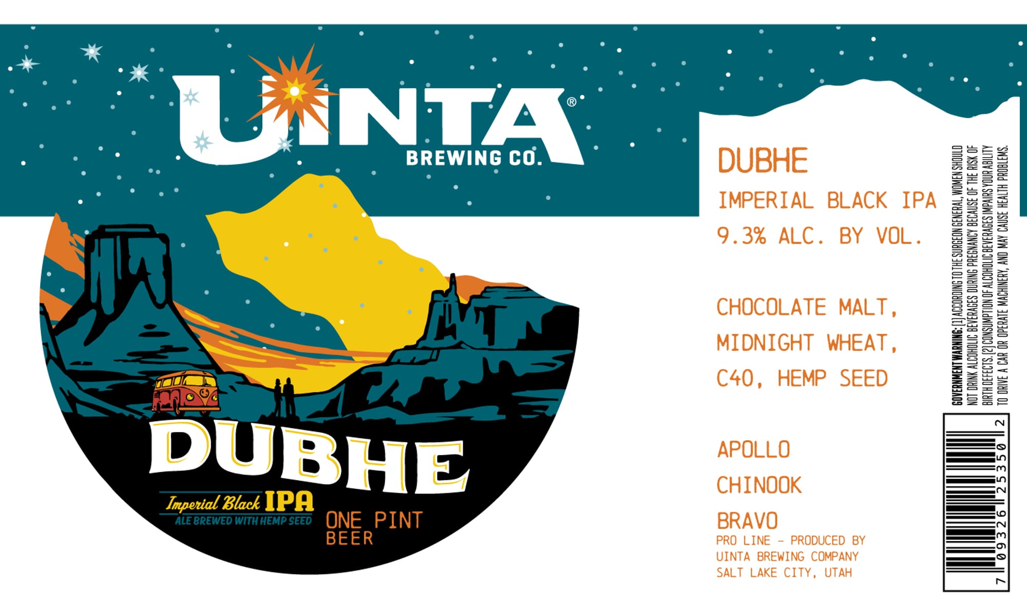 Dubhe Imperial Black IPA by Uinta Brewing Co. - beer label