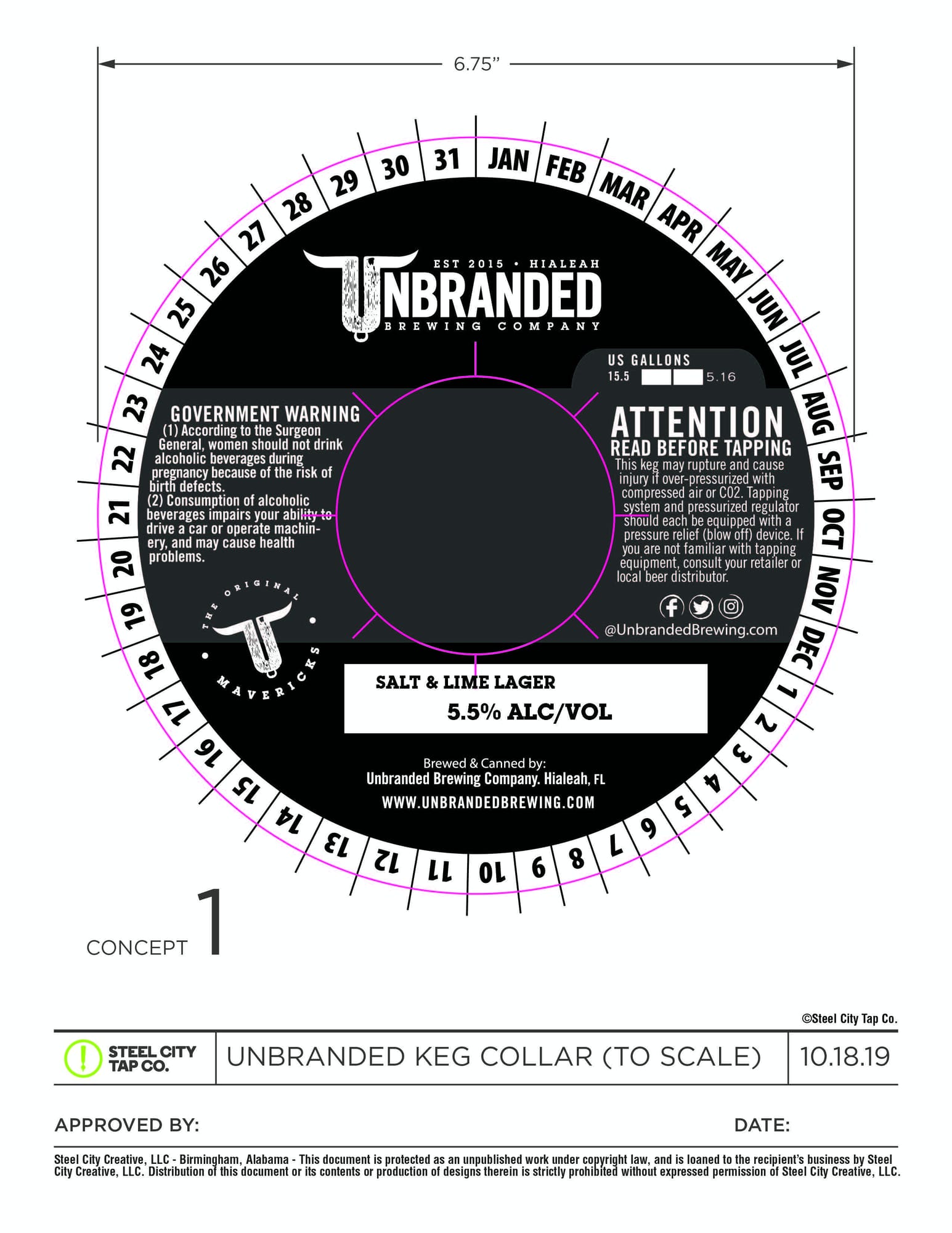Salt & Lime Lager by Unbranded Brewing Company - beer label