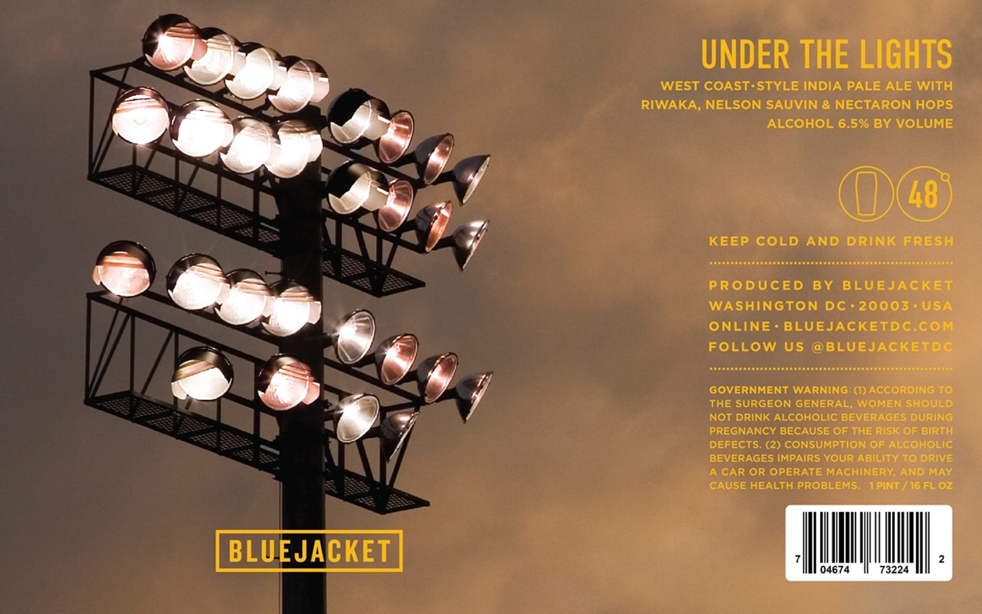 Under the Lights by Bluejacket - beer label