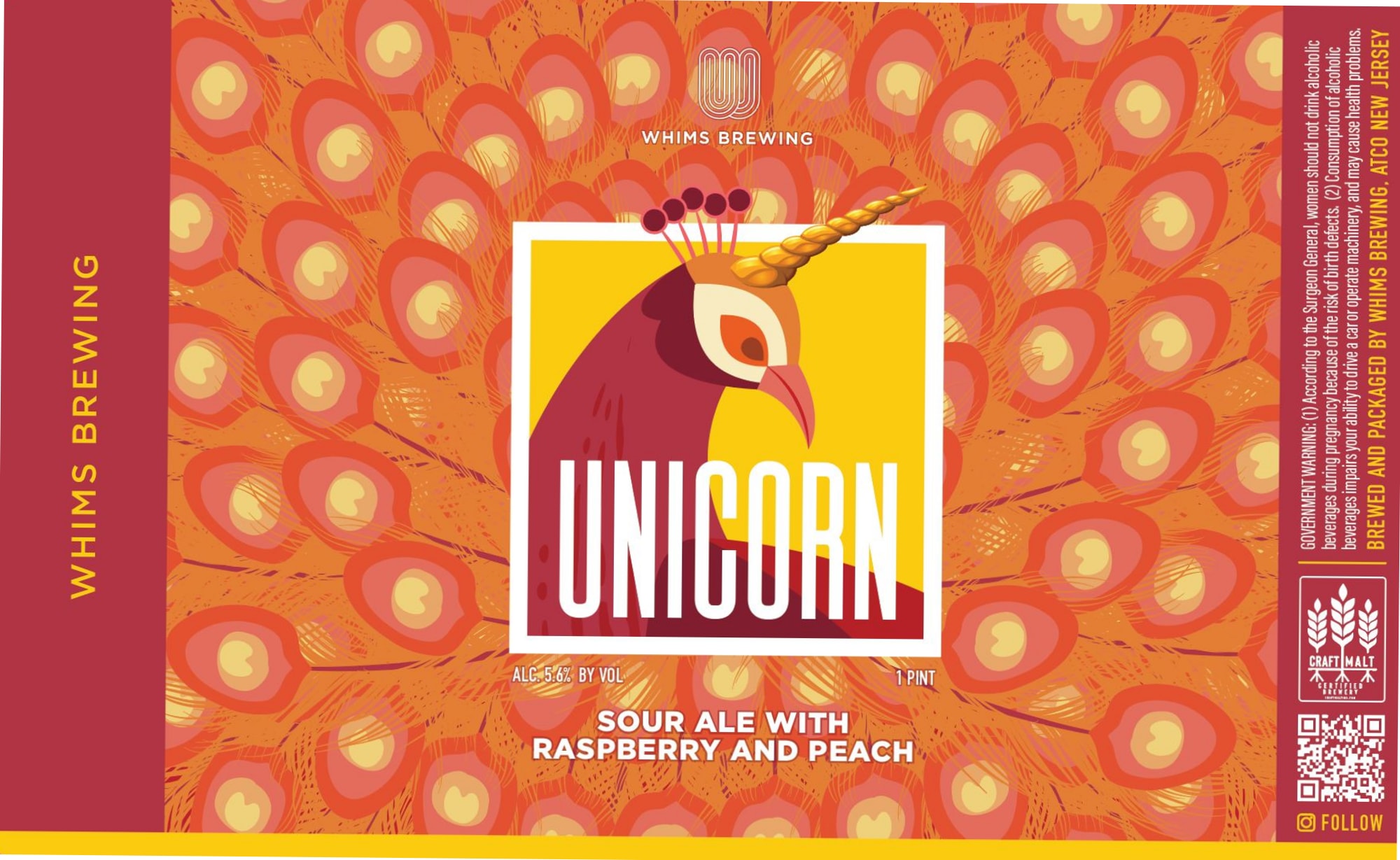 Unicorn by Whims Brewing - beer label