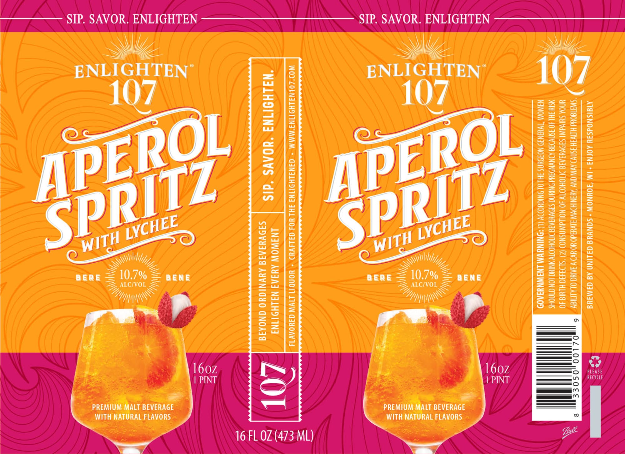 Aperol Spritz with Lychee by Enlighten - beer label