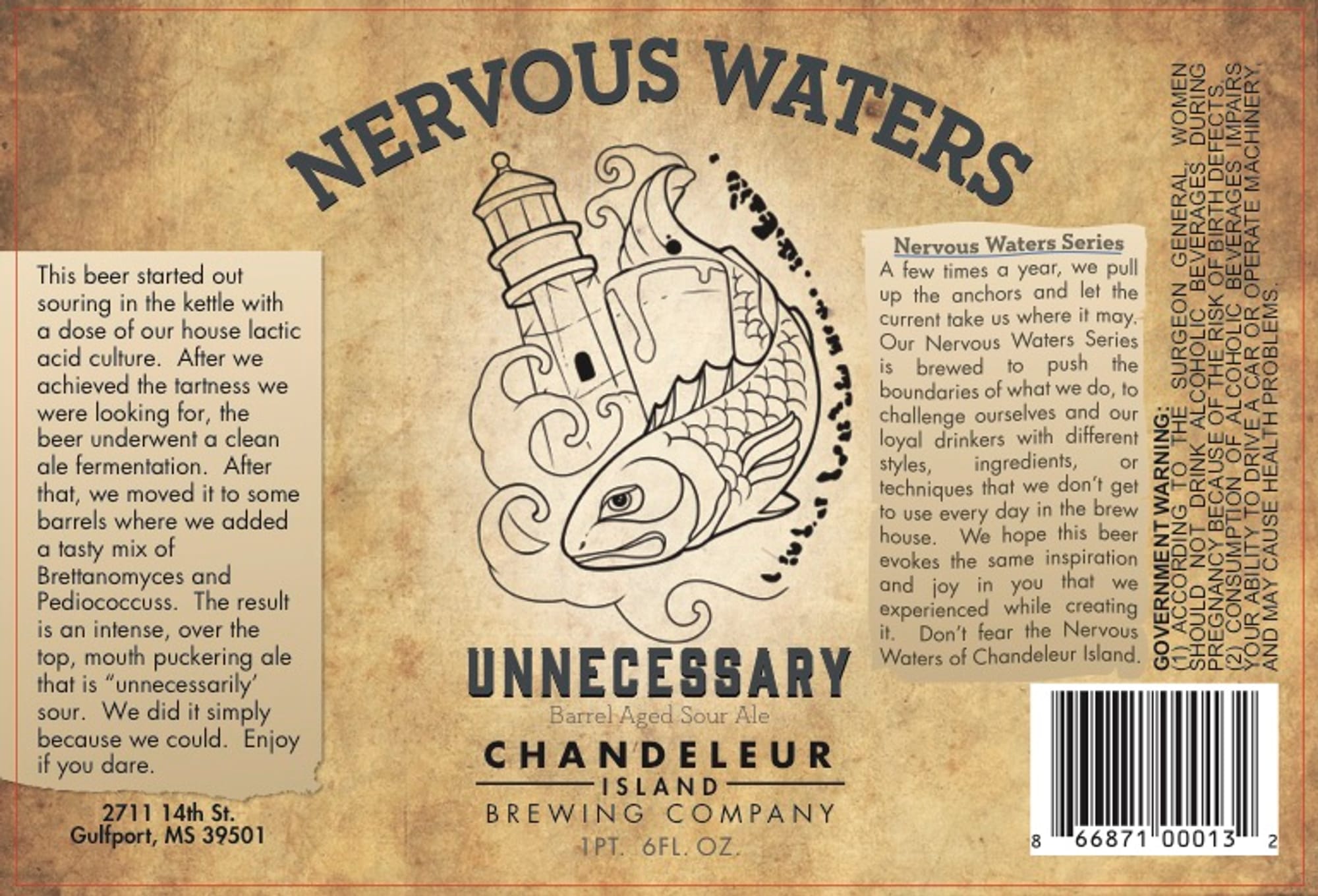 Unnecessary Chandeleur by Chandeleur Island Brewing Company - beer label