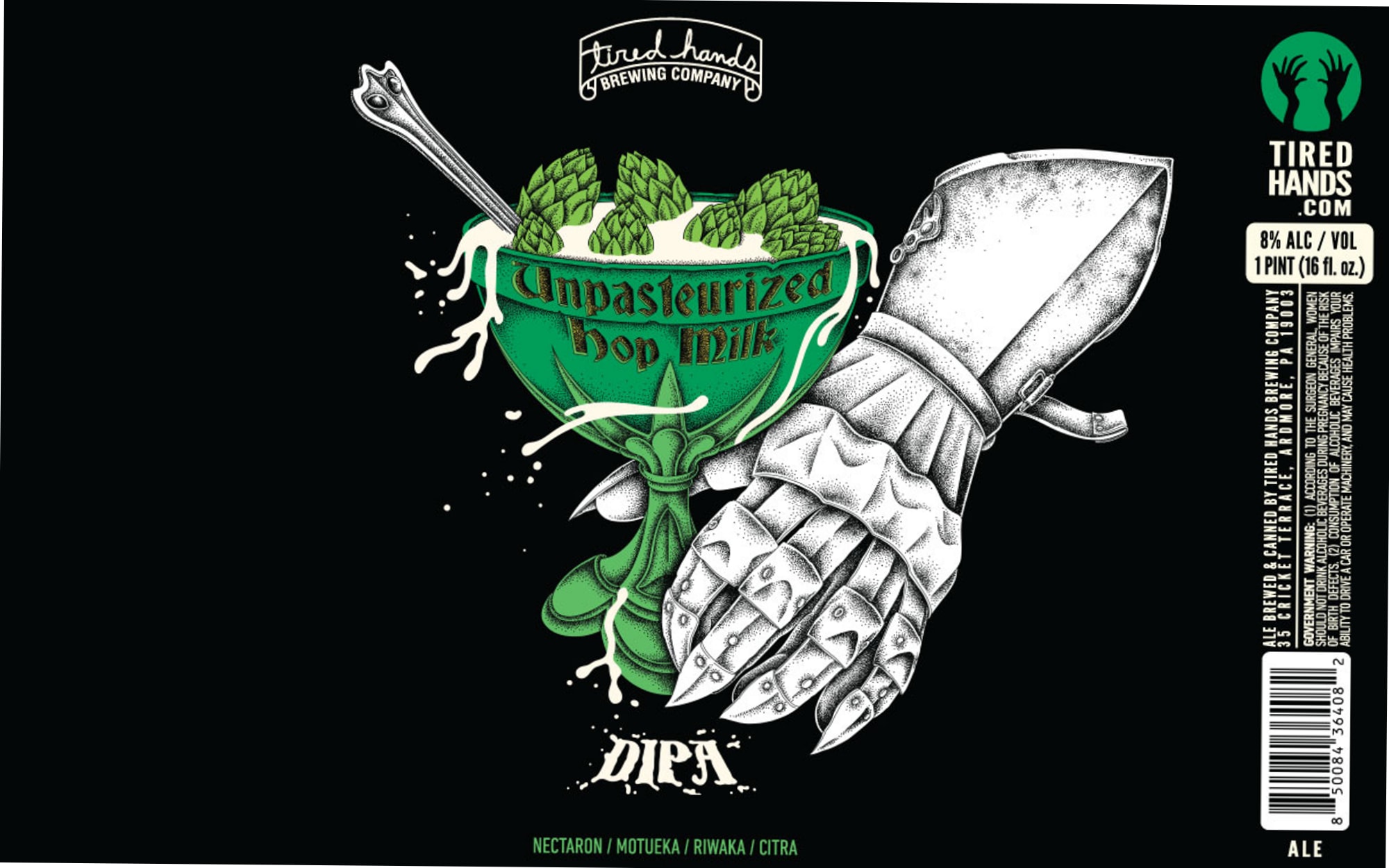 Unpasteurized Hop Milk by Tired Hands Brewing Company - beer label
