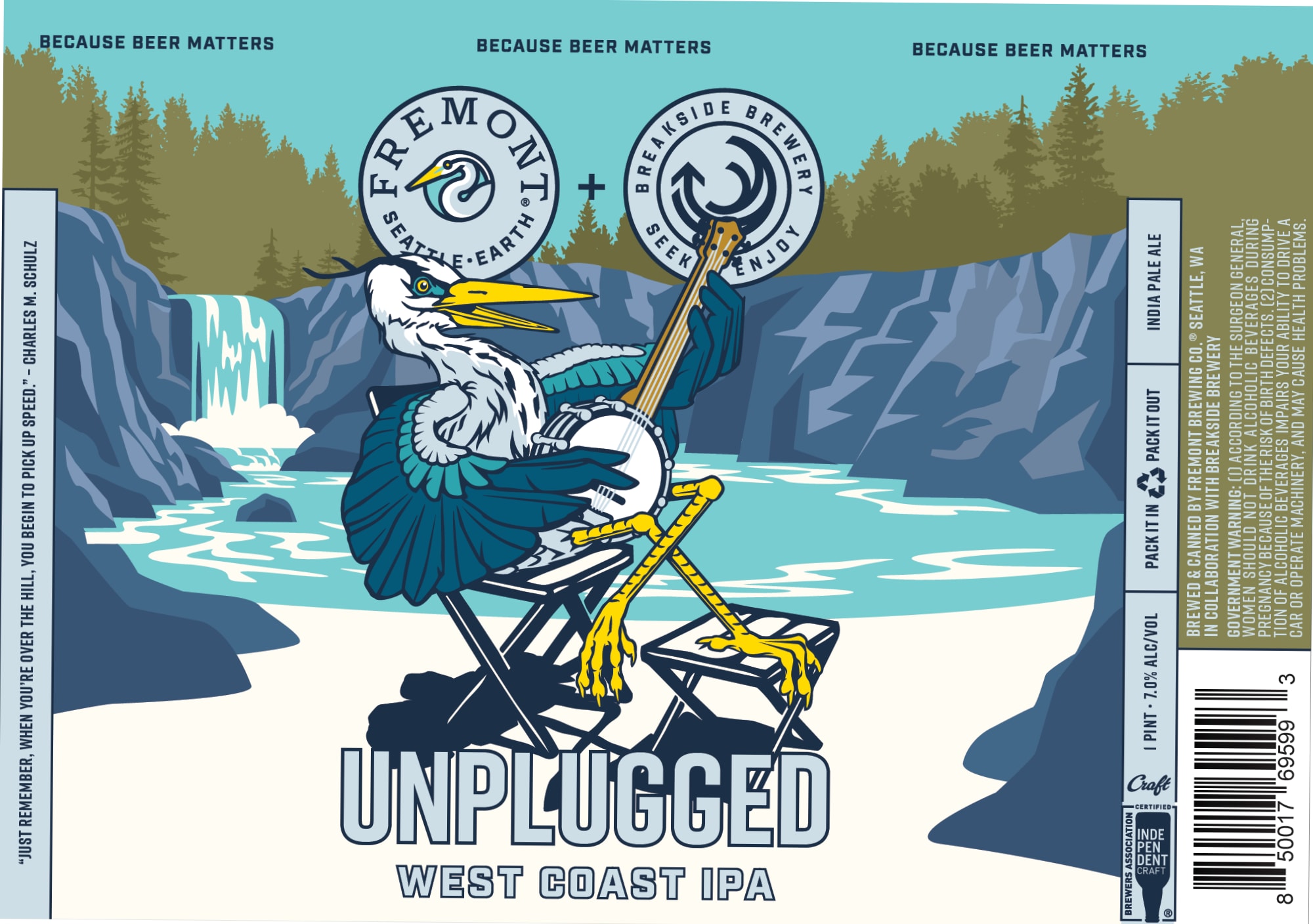 Unplugged by Fremont Brewing + Breakside Brewery - beer label
