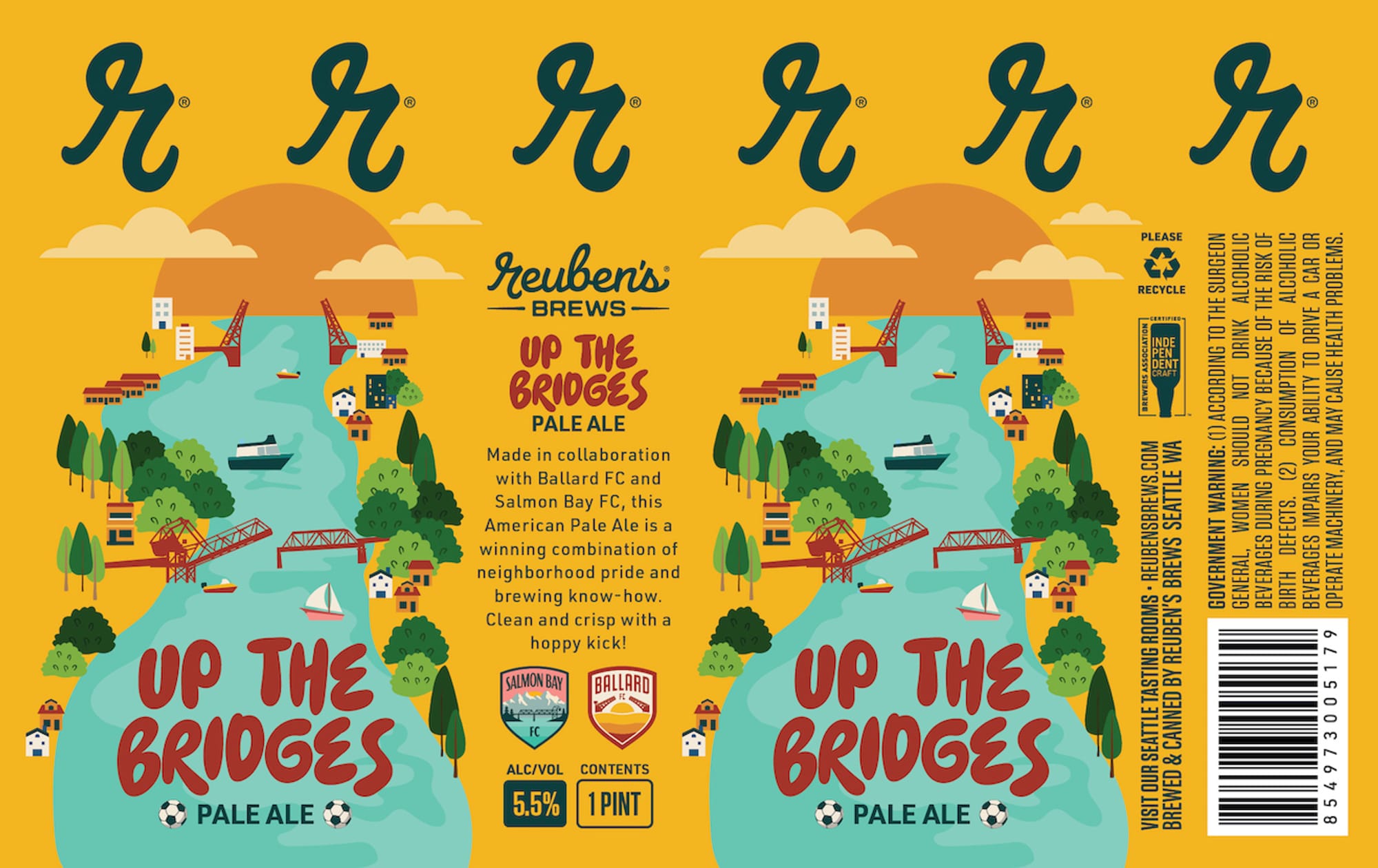 Up The Bridges by Reuben's Brews - beer label