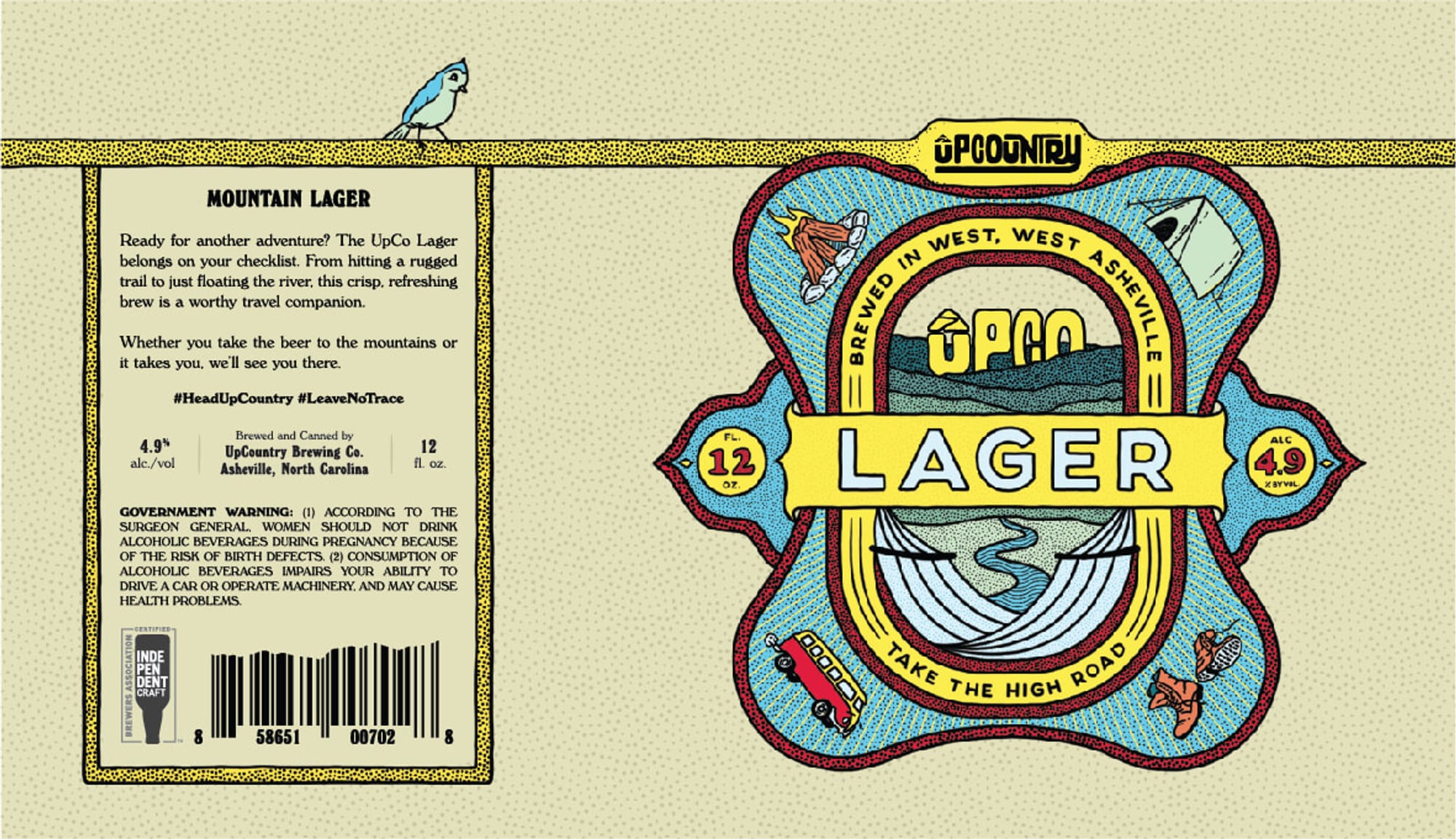 Mountain Lager by UpCountry Brewing - beer label