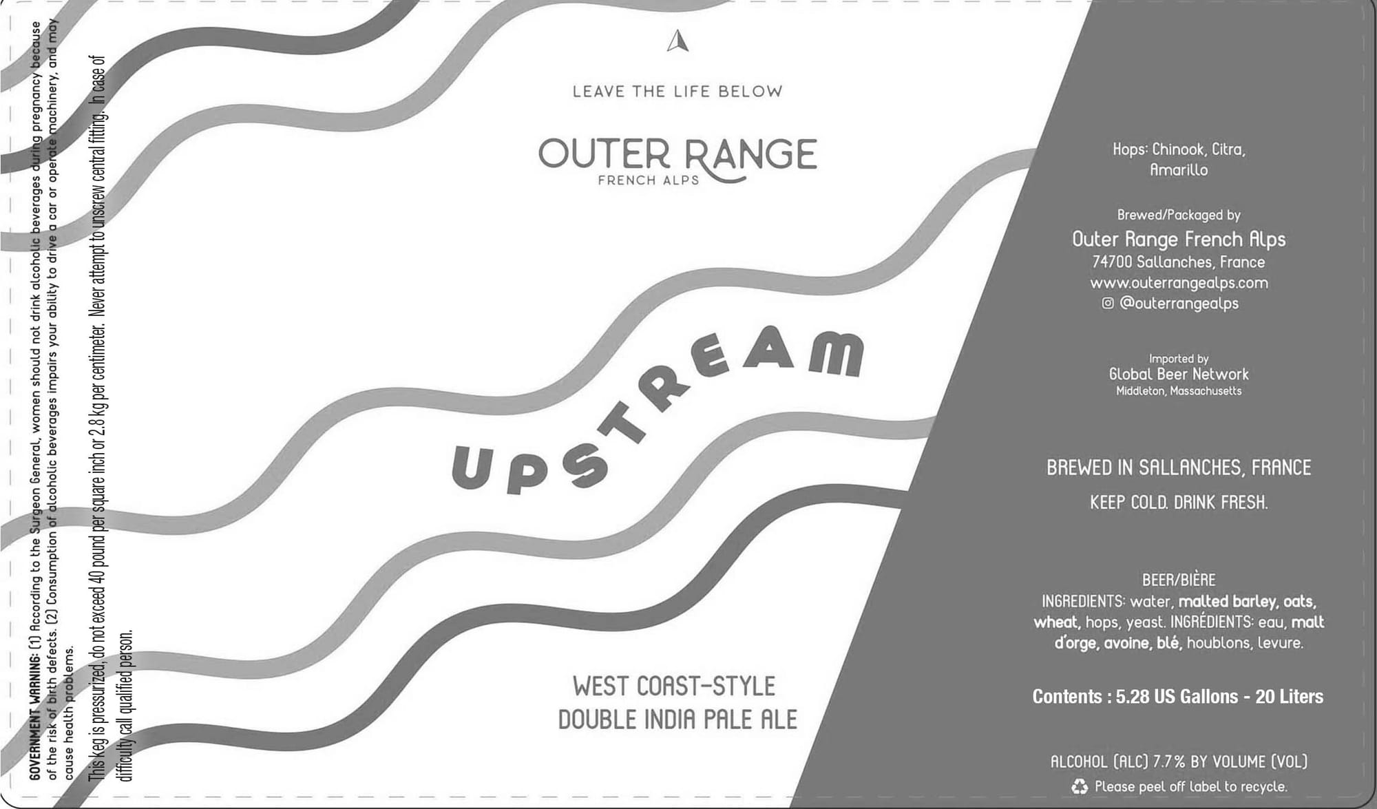 Upstream by Outer Range - beer label