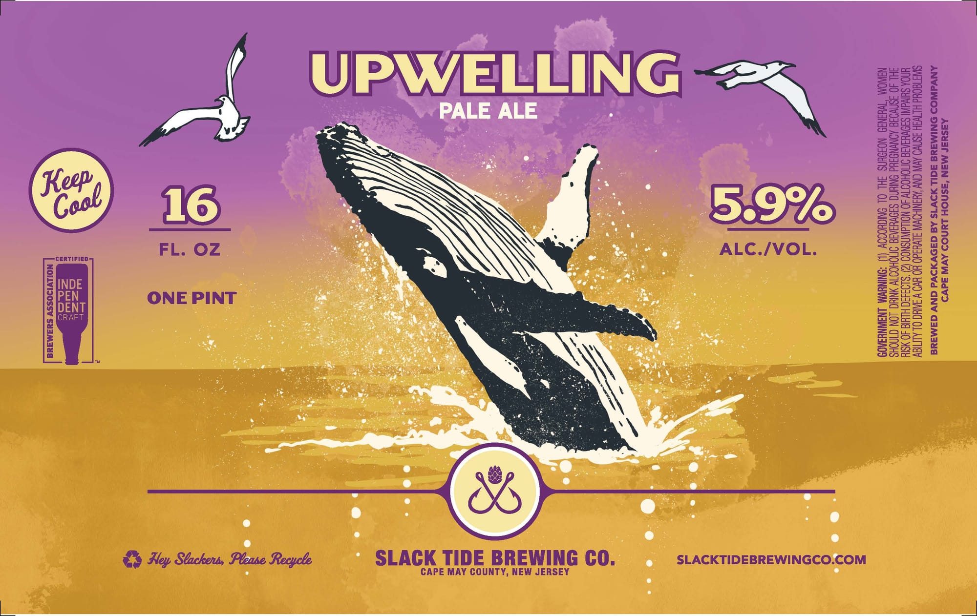 Upwelling Pale Ale by Slack Tide Brewing Co. - beer label