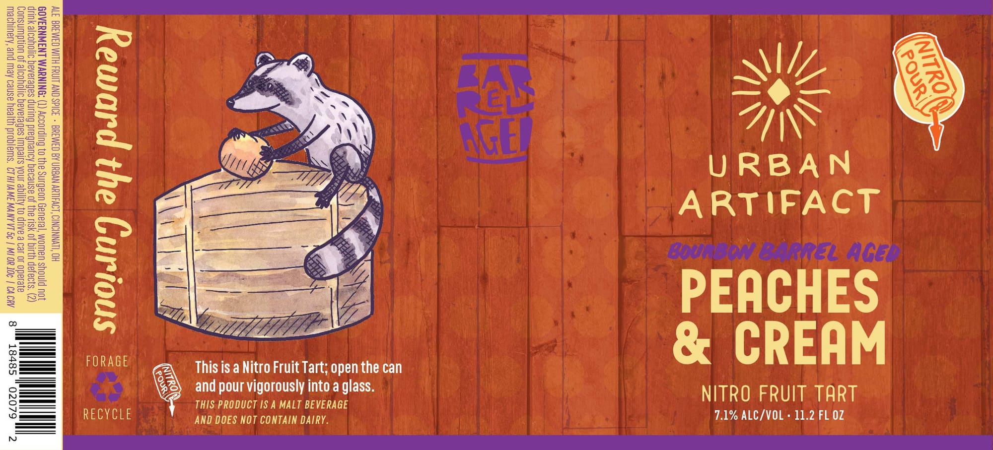 Reward the Curious - Peaches & Cream by Urban Artifact - beer label