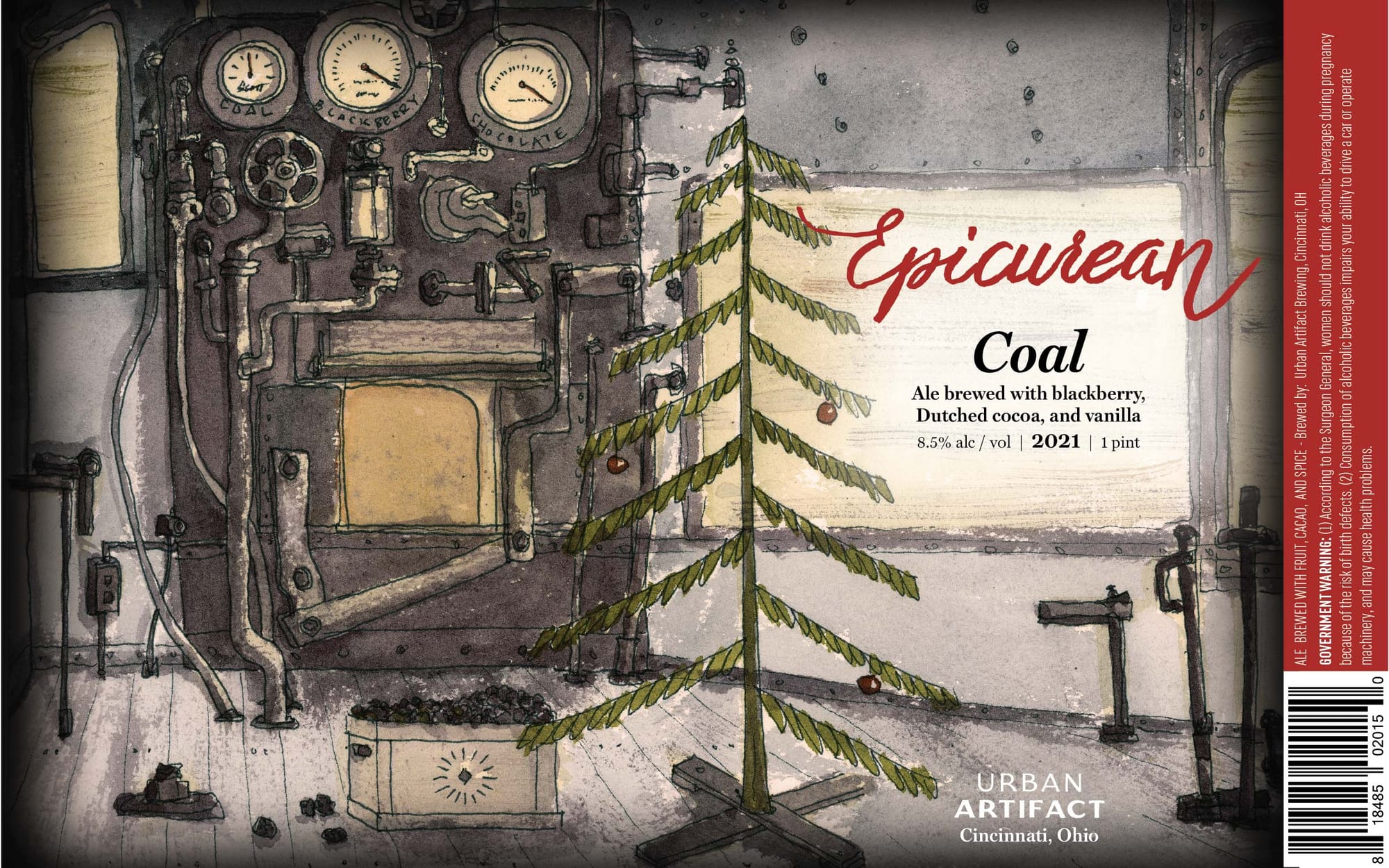 Epicurean Coal by Urban Artifact - beer label