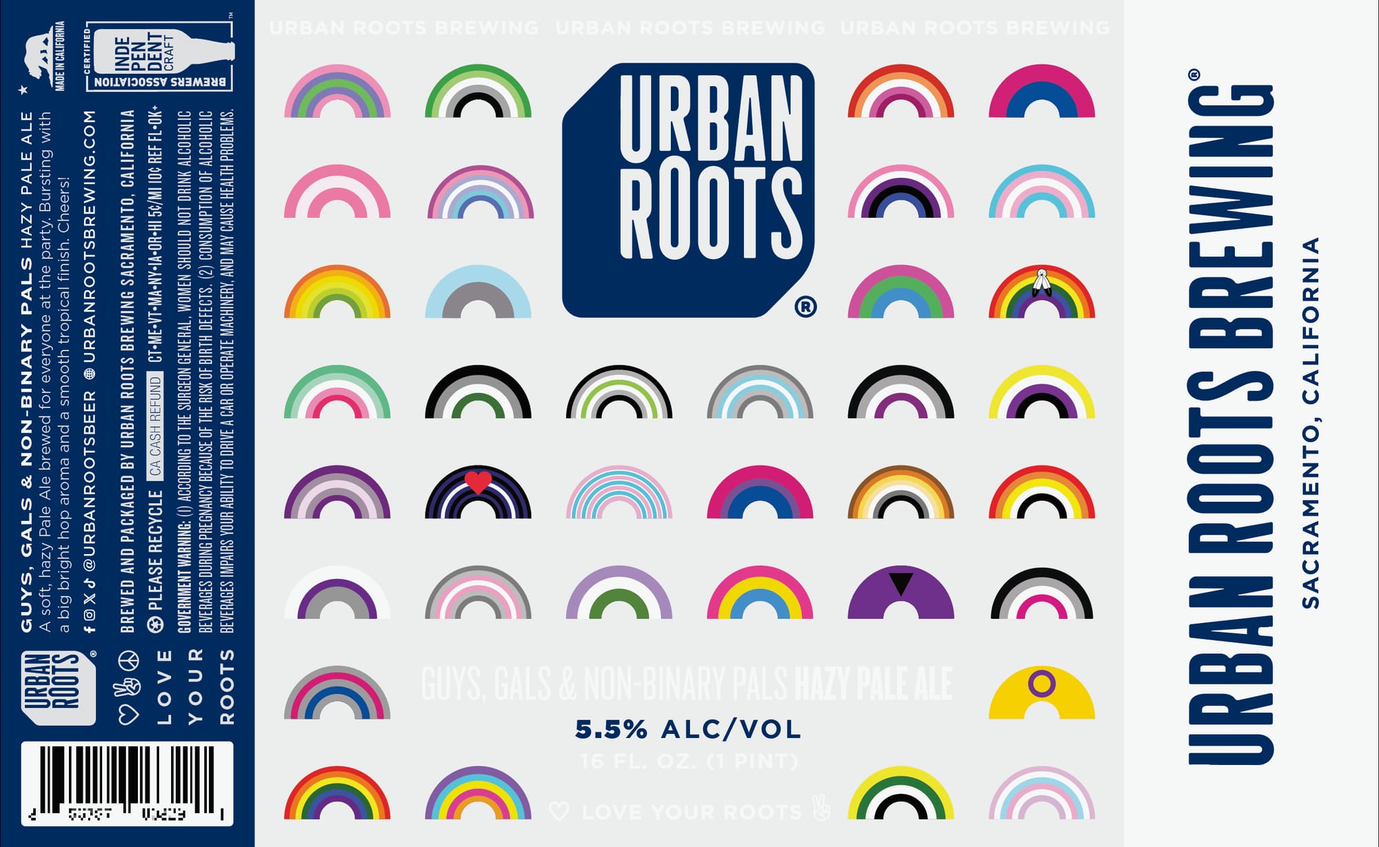 Guys, Gals & Non-Binary Pals Hazy Pale Ale by Urban Roots Brewing - beer label