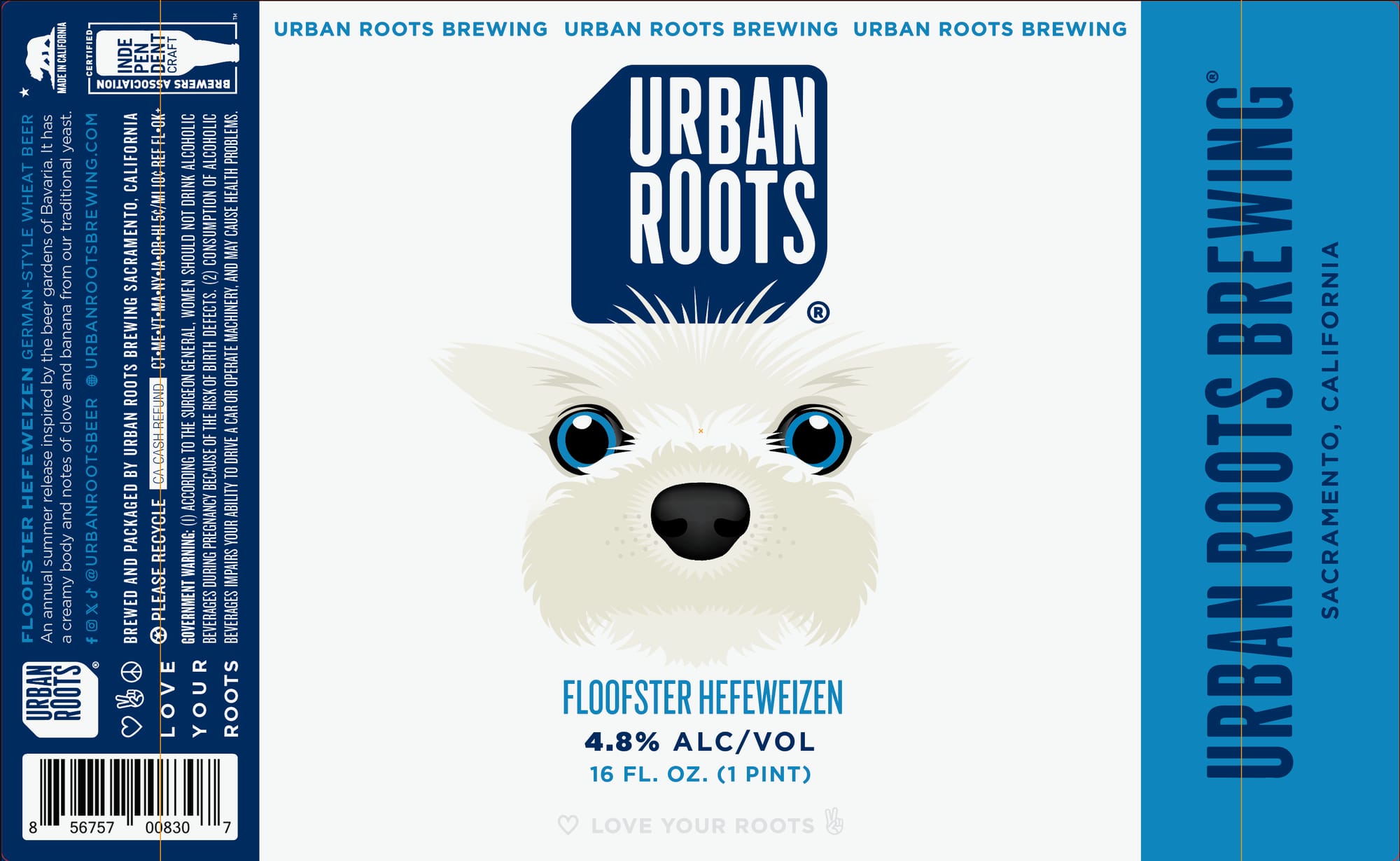 Floofster Hefeweizen by Urban Roots Brewing - beer label