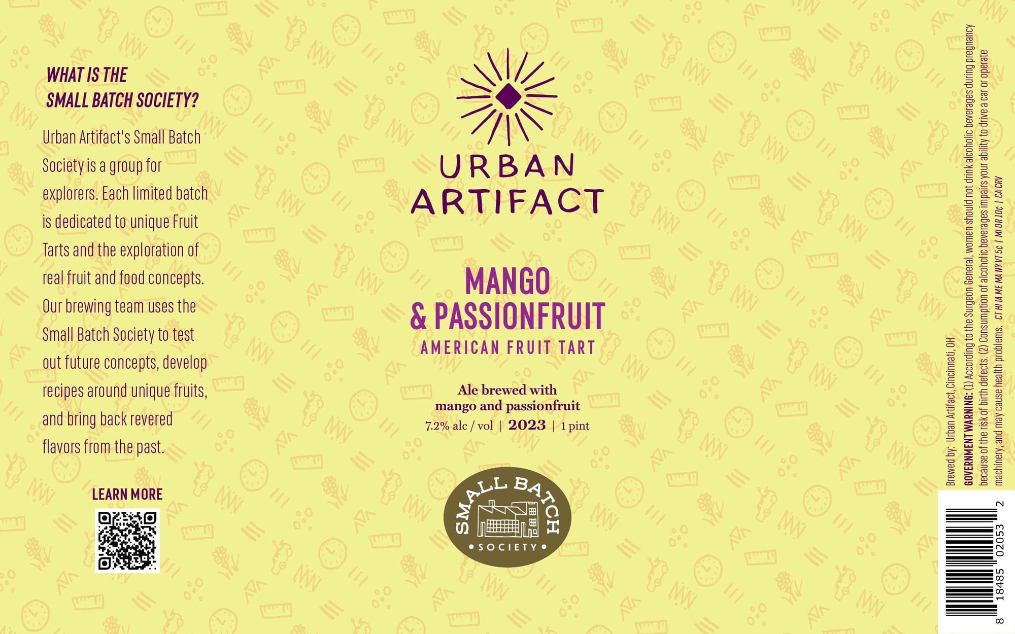 Mango & Passionfruit American Fruit Tart by Urban Artifact - beer label