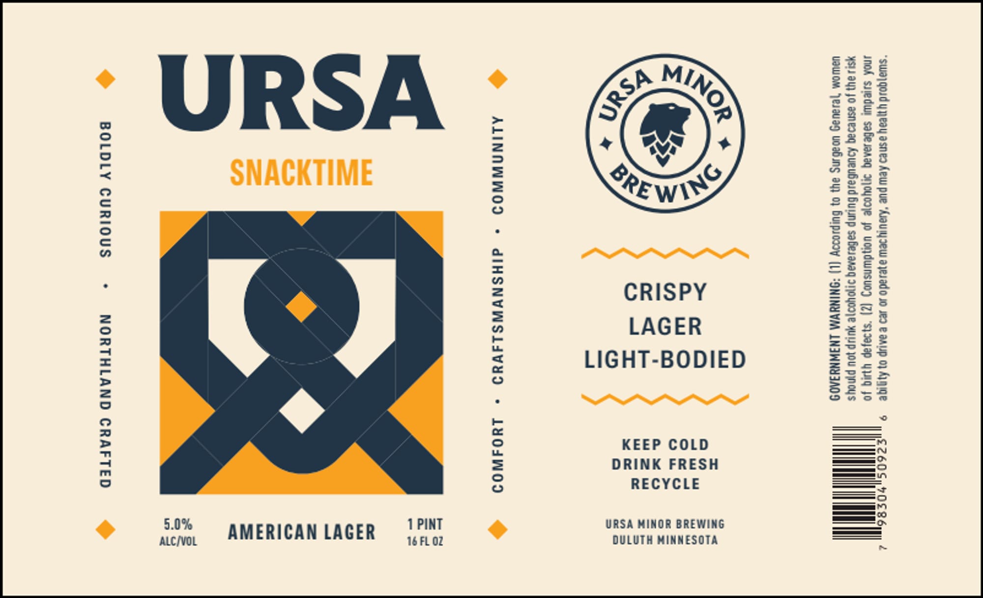 Ursa Snacktime by Ursa Minor Brewing - beer label