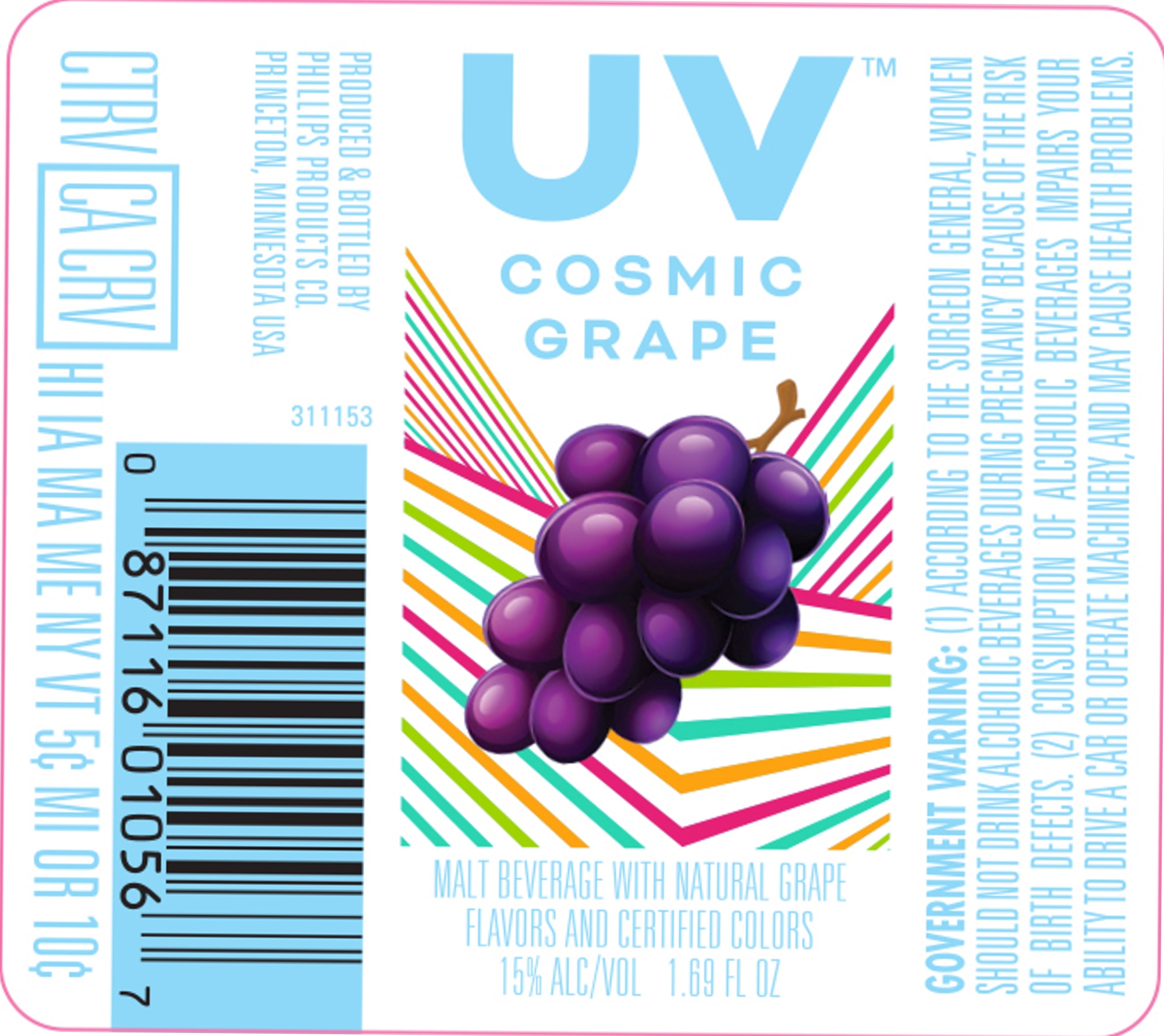 UV Cosmic Grape by Phillips Products Co. - beer label
