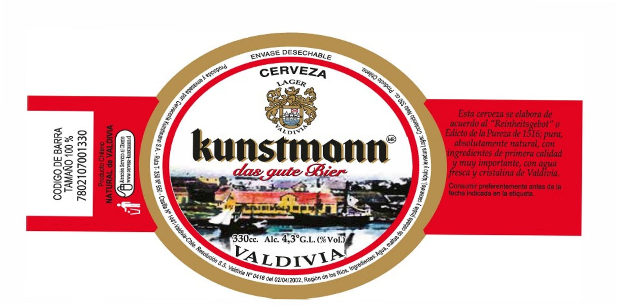Valdivia Lager by Kunstmann - beer label